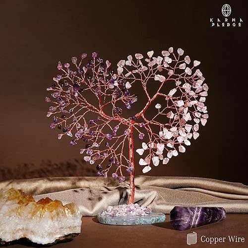 Miniatura 100 de Árbol de la vida de cristal curativo de 7 chakras, árboles bonsái hechos a mano para energía positiva, dinero y buena suerte, árbol para decoración
