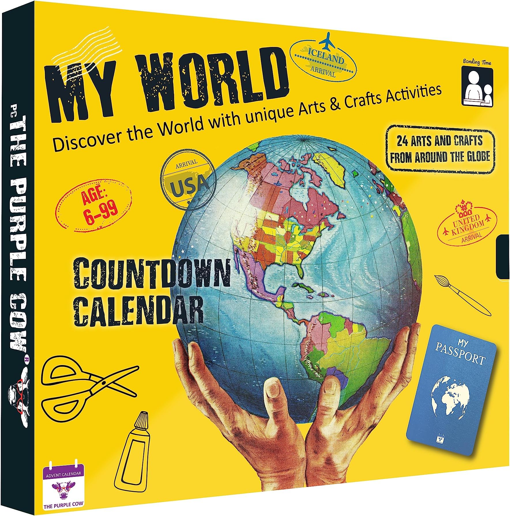 My World Advent Calendar - visit 24 countries, explore different cultures, create original Arts & Crafts from each country! Ages 9+ Includes a Printed Guide. Ages 9+