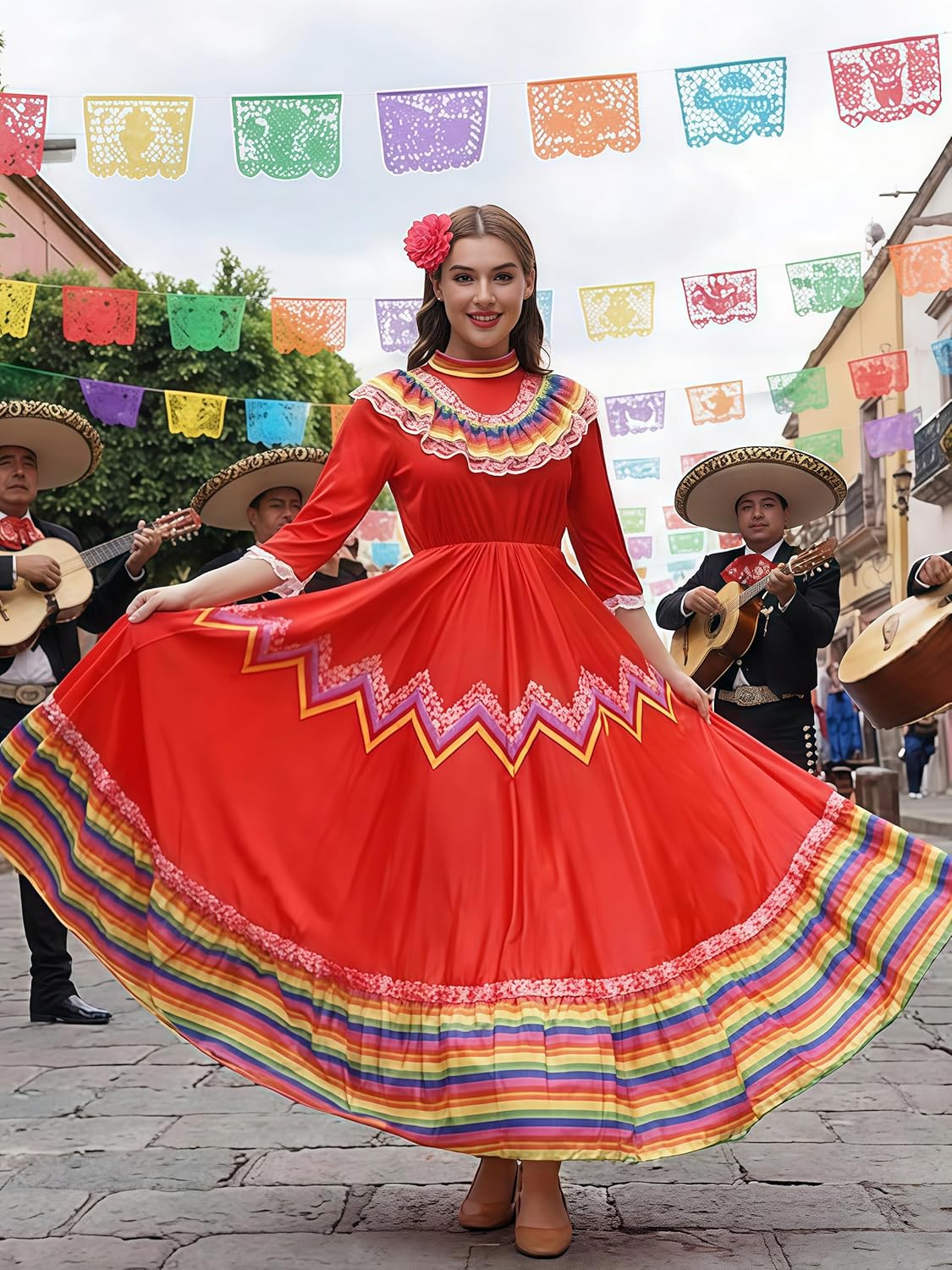 Cinco De Mayo Dress - Women's Mexican Fiesta Costume - Traditional Folklorico Dress for Women - Image 8
