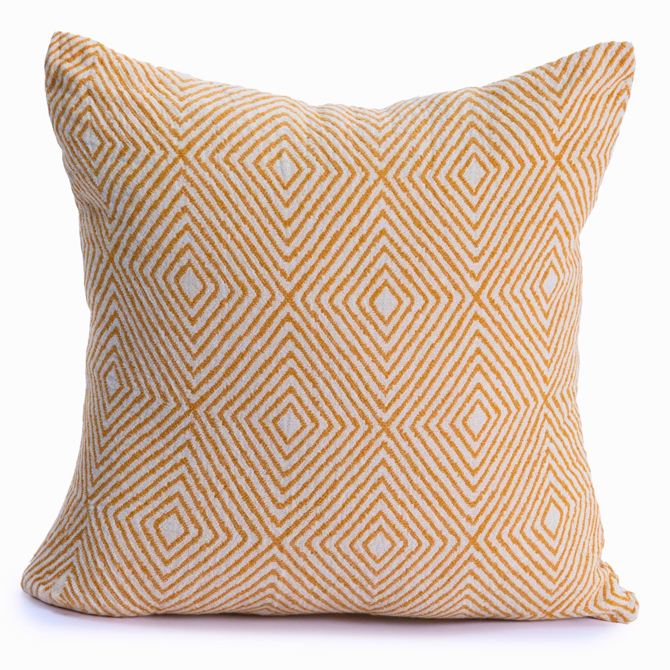 RAYME TEKSTIL Lüks 100% Pamuk Dekoratif Desenli Kırlent Kılıfı 4 Adet Set 45x45 cm, Kaliteli Pamuklu Kumaş Kırlent ve Minder Kılıfı (Altın Sarısı, 4 Adet 45x45 cm)