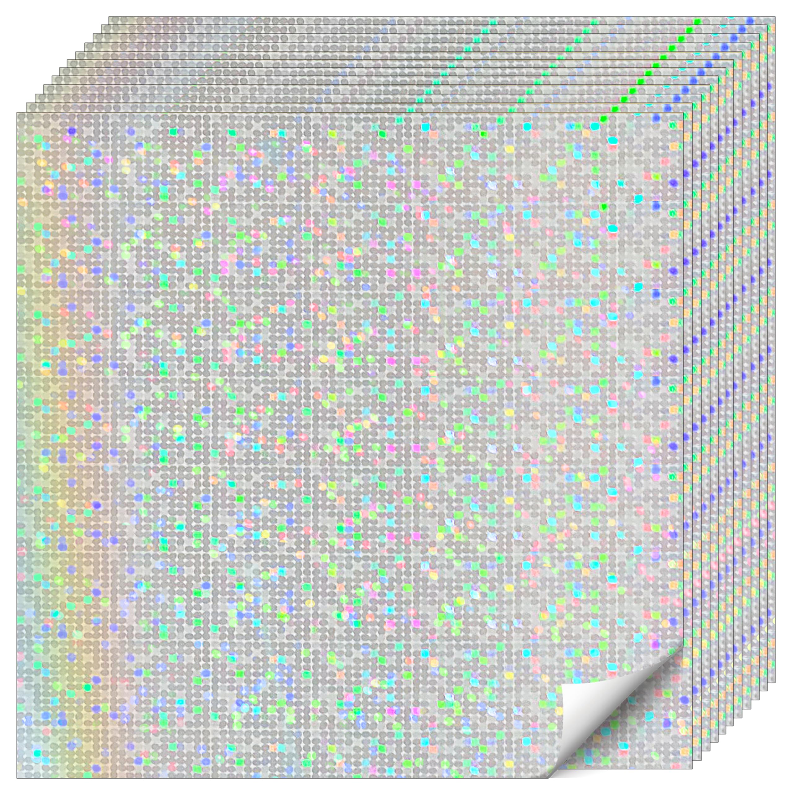 Cartulina holográfica plateada brillante de 12 x 12 pulgadas, papel de espejo iridiscente de 90 libras/250 g/m² para álbumes de recortes, tarjetas, invitaciones de boda y cumpleaños