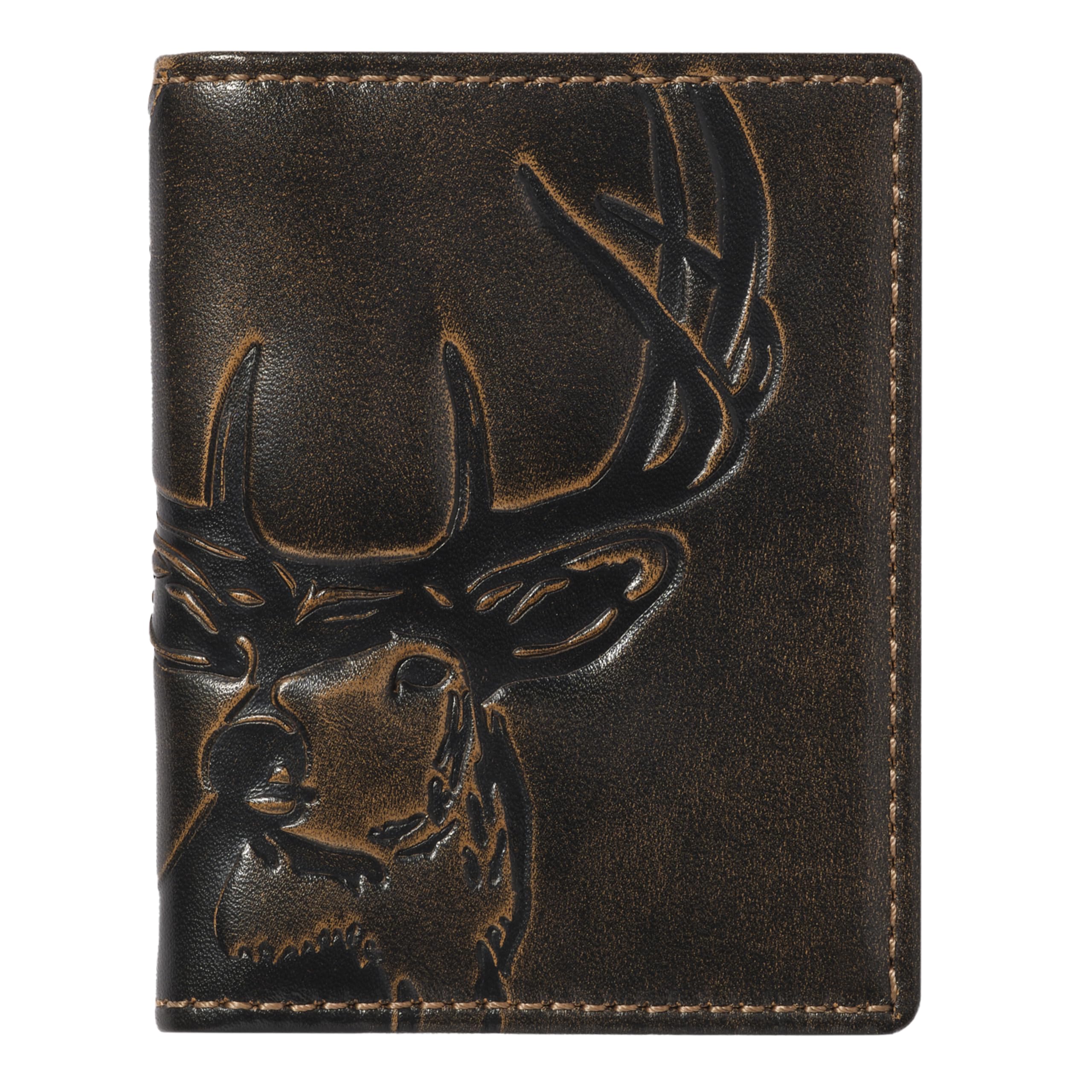 Sponsored Ad - Deer Slim Card Wallet for Men, Minimalist Front Pocket, Small Bifold Card Holder, Full Grain Cowhide Leather Wallet, Black