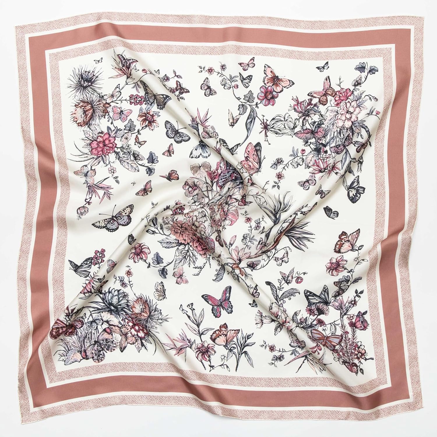 100% Mulberry Silk Scarf for Women for Neck, Large Bandana Square Satin Head Scarf for Hair 35"x35"
