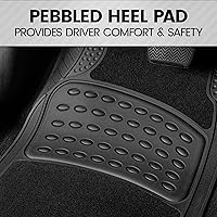 Vista 5 de BDK HybridMat - Alfombrillas de goma y alfombra para automóvil, juego de tapetes para asientos delanteros y traseros de forro interior para coche