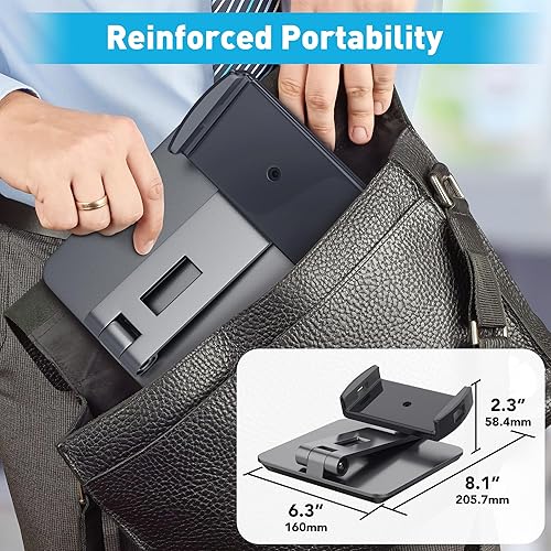 Miniatura 5 de AboveTEK Quiosco de negocios soporte de aluminio para tablet iPad, soporte giratorio de 360° para tableta y teléfono para cualquier tableta de 4 a