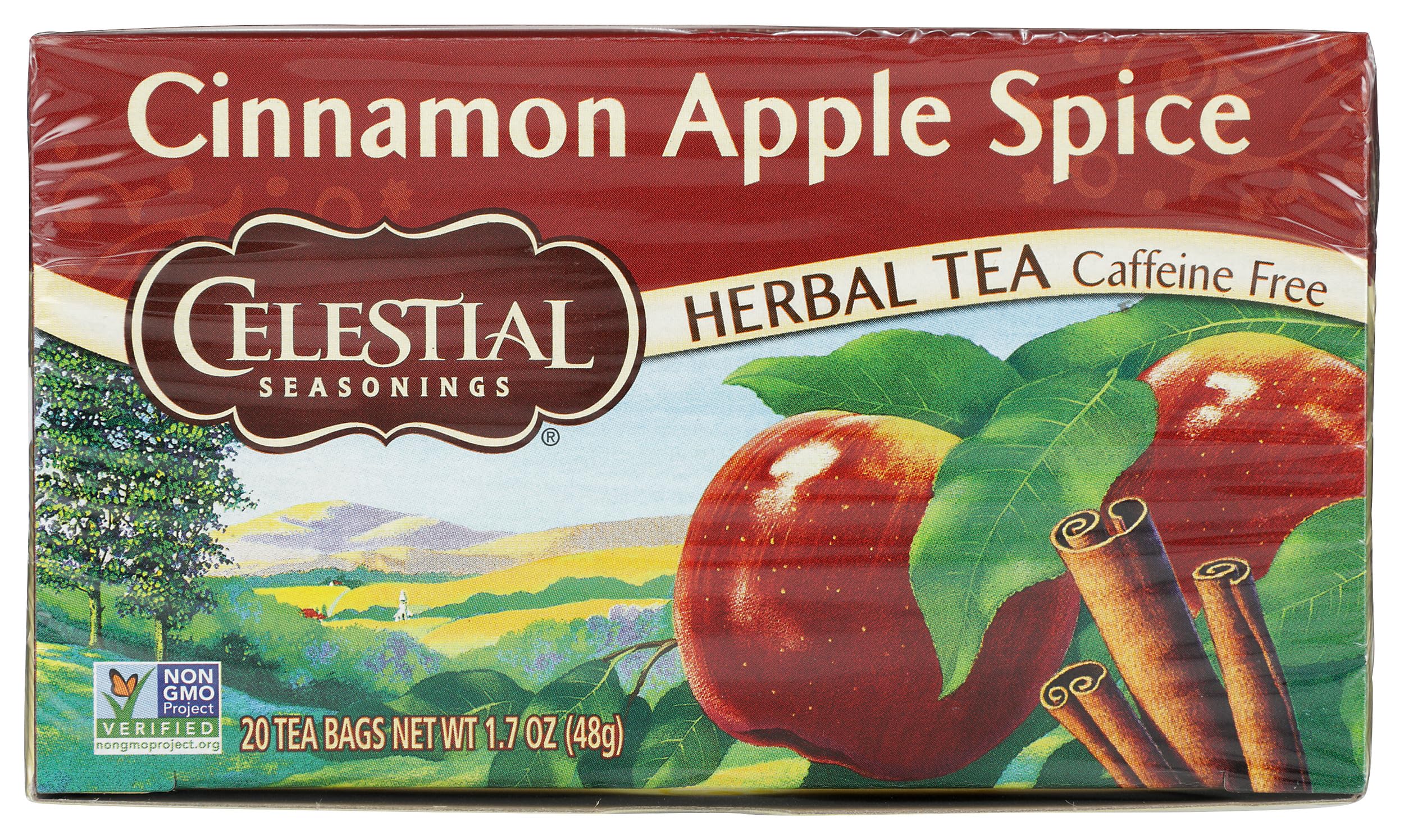 Herbal Tea With Cinnamon Apple | Non-GMO Project Verified | Caffeine Free | 20 Tea Bags