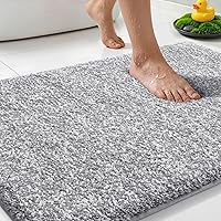 Vista 44 de Yimobra Alfombra de baño larga antideslizante, lavable, suave y absorbente, alfombra de baño de microfibra de doble tono con respaldo de goma