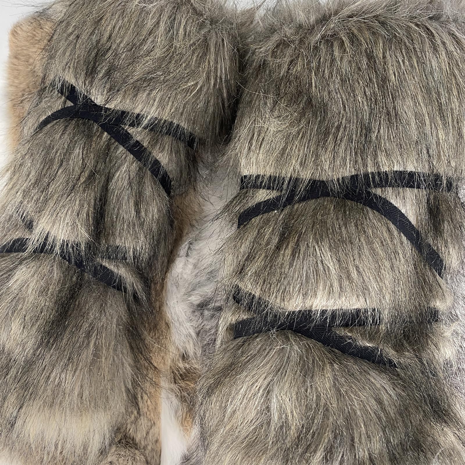 HiiFeuer Wikinger Kunstfell Barbarische Beinlinge Wrap, Mittelalterliche Fuzzy-Beingamaschen, Warrior Schienbeinschoner Vintage Beinpanzer Bein-Rüstung