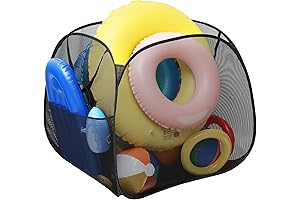 Adnee Nylon Mesh Pool Storage Bin keeps your stuff whether indoors or outdoors!