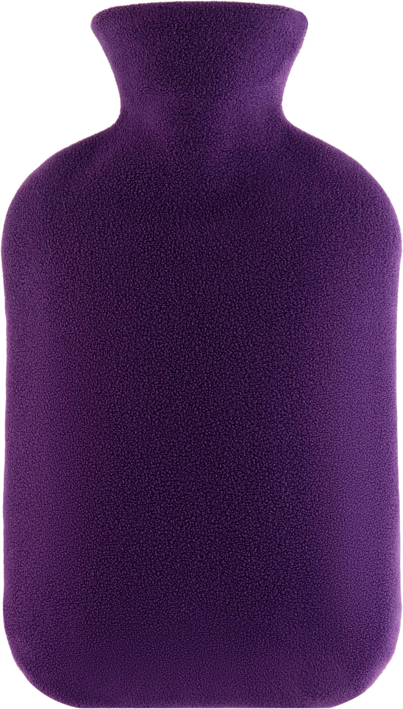 Hot Water Bottle with Cover, 2L Hot Water Bag for Hand & Feet Warmer for Kids, Men & Women, Hot and Cold Therapies for Menstrual Cramps, Neck and Shoulder Pain Relief, Purple