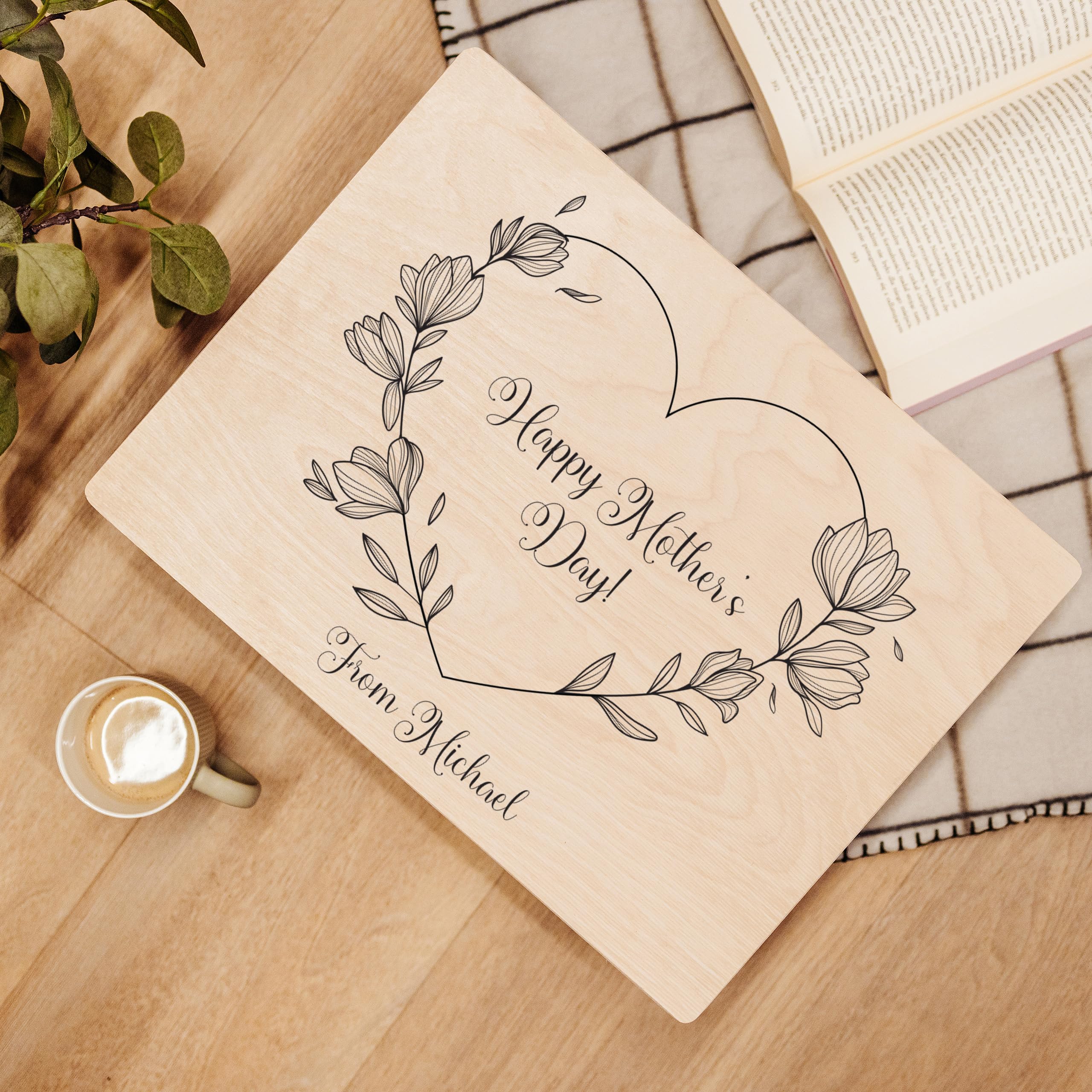 Creative DECO Caja Madera de Recuerdos Personalizada con Texto Deseos