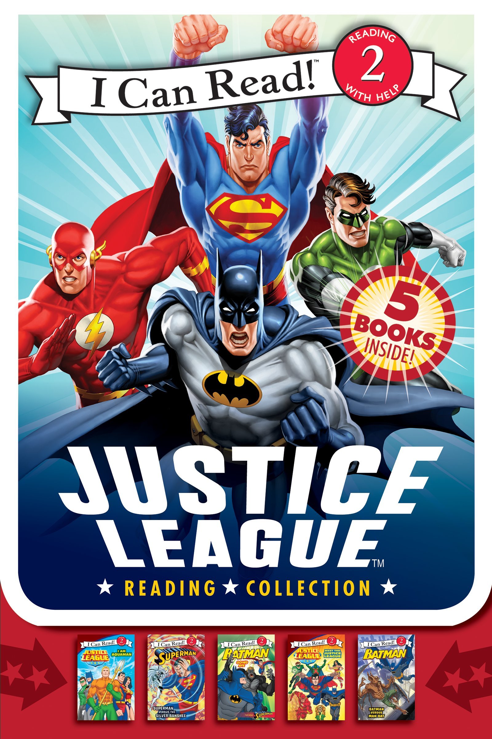 Justice League Reading Collection: 5 I Can Read Books Inside! (I Can Read Level 2)