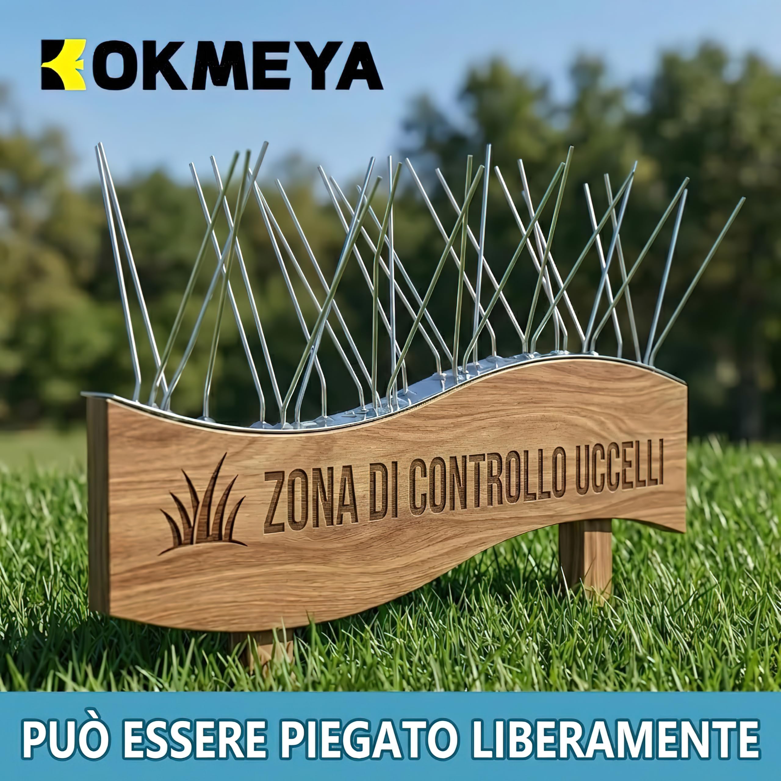 Dissuasori Piccioni Inox (9,5m, 38 pz da 25cm) - Spilli Anti Volatili 304 con 76 Viti & 76 Fascette - per Balcone, Grondaia, Ringhiera & Tetto - Esterno