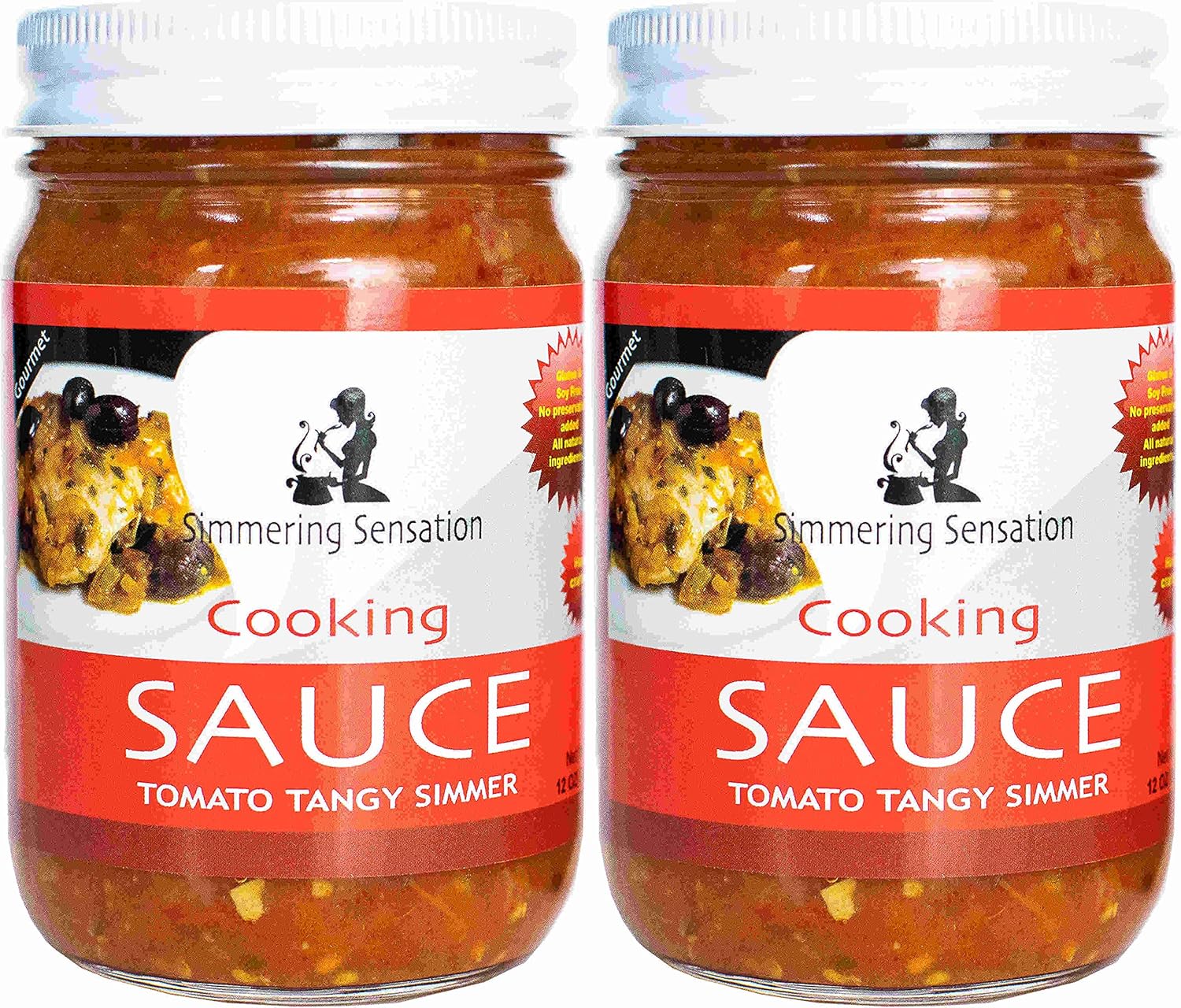 Tangy Cooking Sauce 2-Pack by Simmering Sensation - Gourmet Cooking Sauce with Natural Ingredients, 100% Vegetarian, Gluten and Soy Free, With No Added Preservatives, Ready to Use for Healthy Meals.