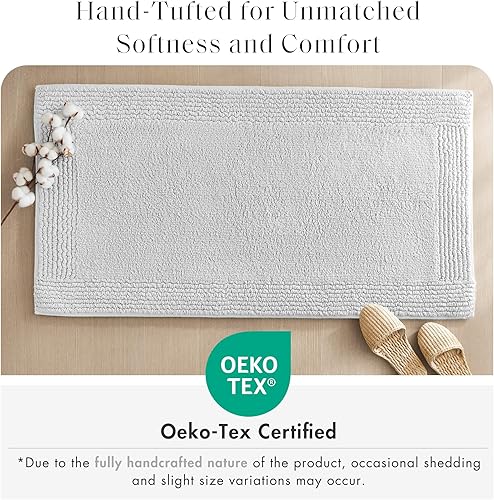 Miniatura 4 de Madison Park Splendor - Alfombra de baño reversible 100% algodón con mechones - 3000 GSM calidad hotelera lujosa felpa de pelo medio alfombrilla de