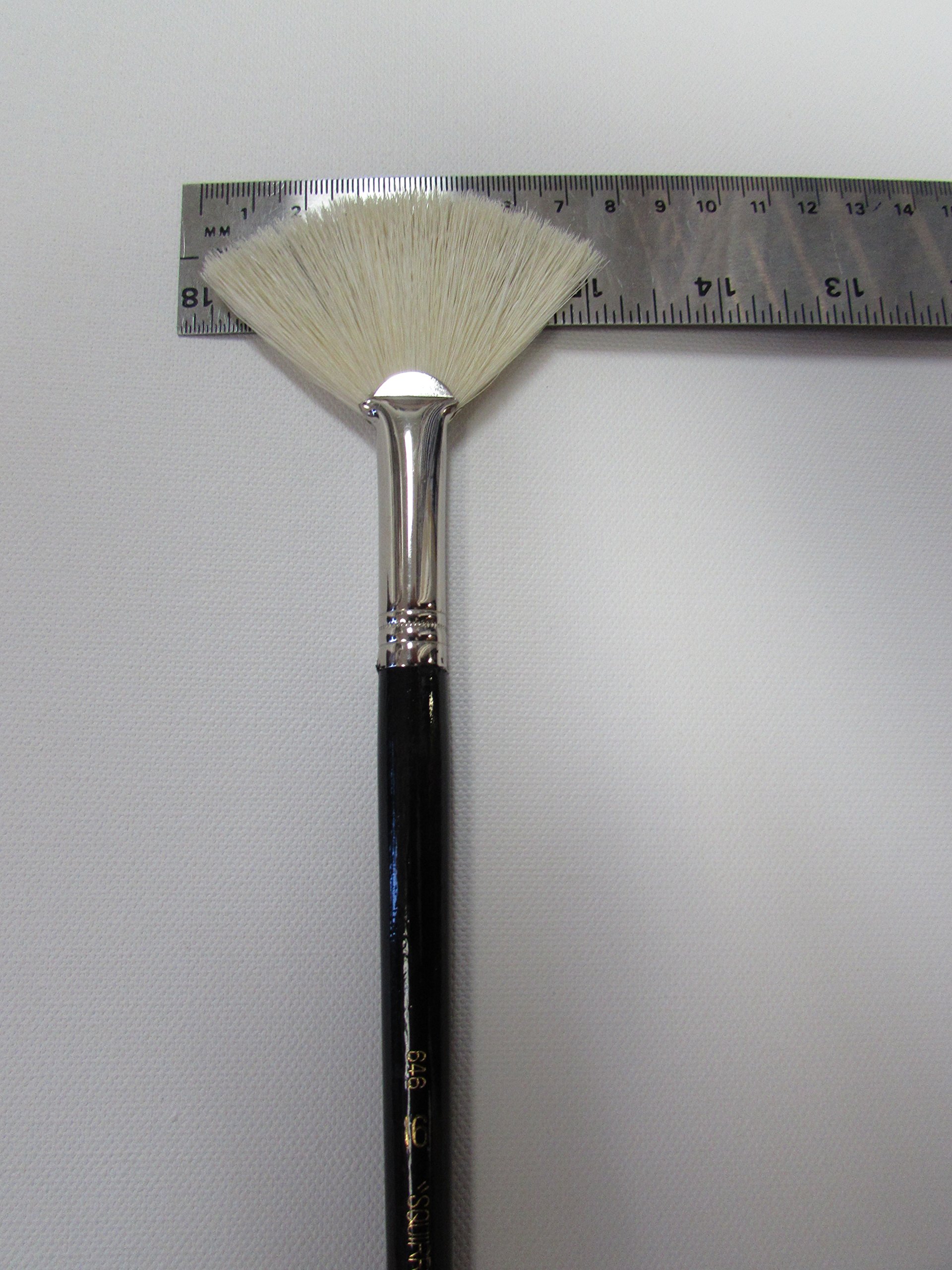 Tobgi Artist Fan Brush White Bristle Long Handle #16