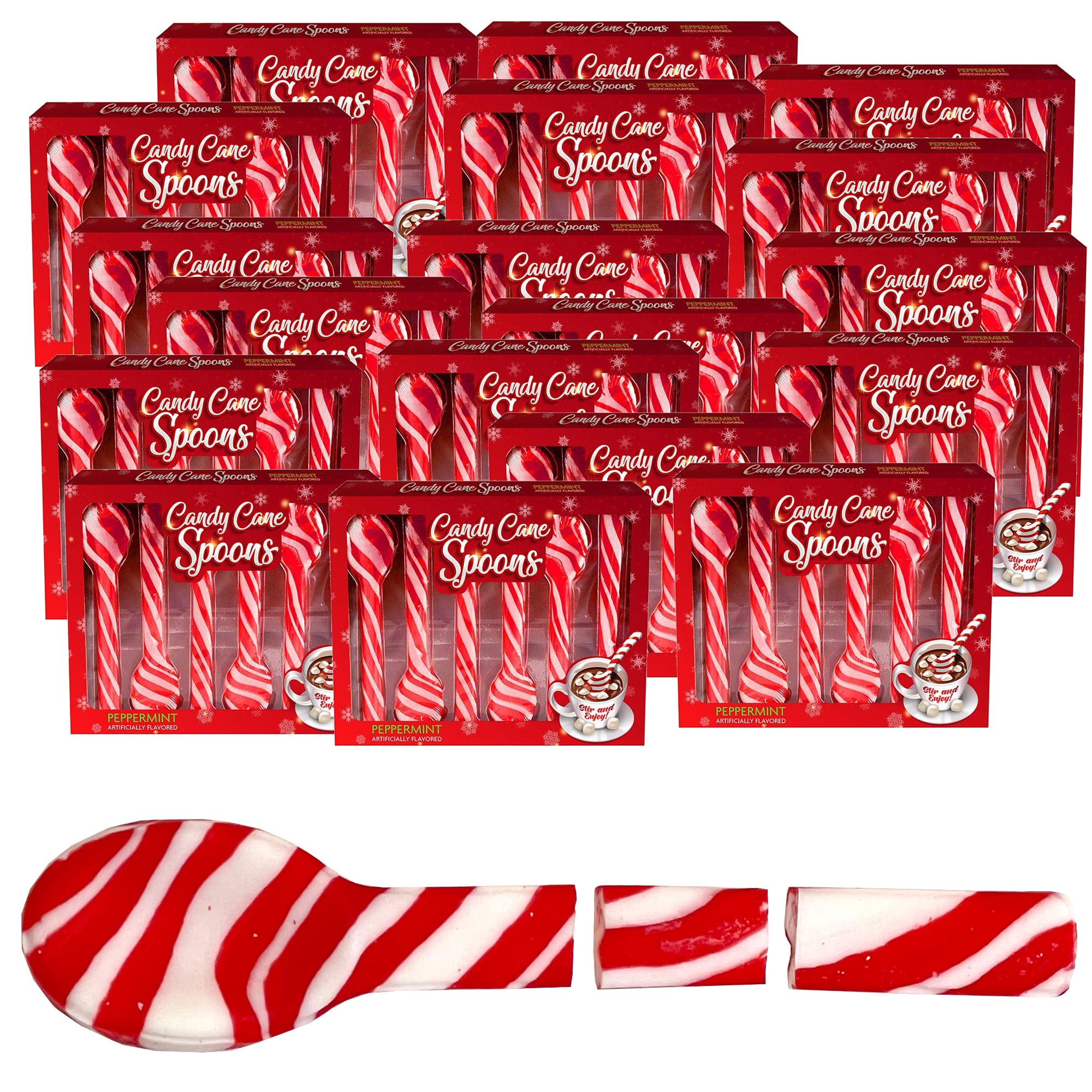 Broken Peppermint Candy Cane Spoons | Crush it Great for Stirring Beverages (Hot Chocolate Coffee Tea) Baking Decorating Topping (Cake Ice Cream Cupcake Brownie) Art Craft Flavor Candy Melt (100 Pcs)