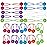 20pc Ponytailers Ponytail Balls Hair Elastics Collection, 18mm Round Opaque Multicolored Twin Hair Beads Bauble Hair Ties Ponytail Holders, Toddler Kids Bobble Hair Tie Value Pack