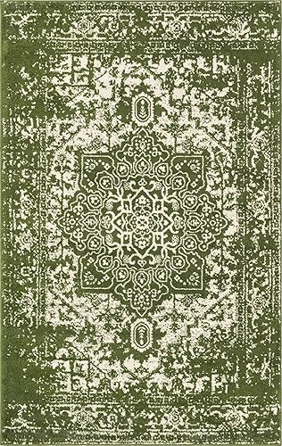 Miniatura 11 de Unique Loom Richmond Collection - Alfombra de área con medallón (5 pies 1 pulgada x 8 pies, rectangular, verdemarfil)