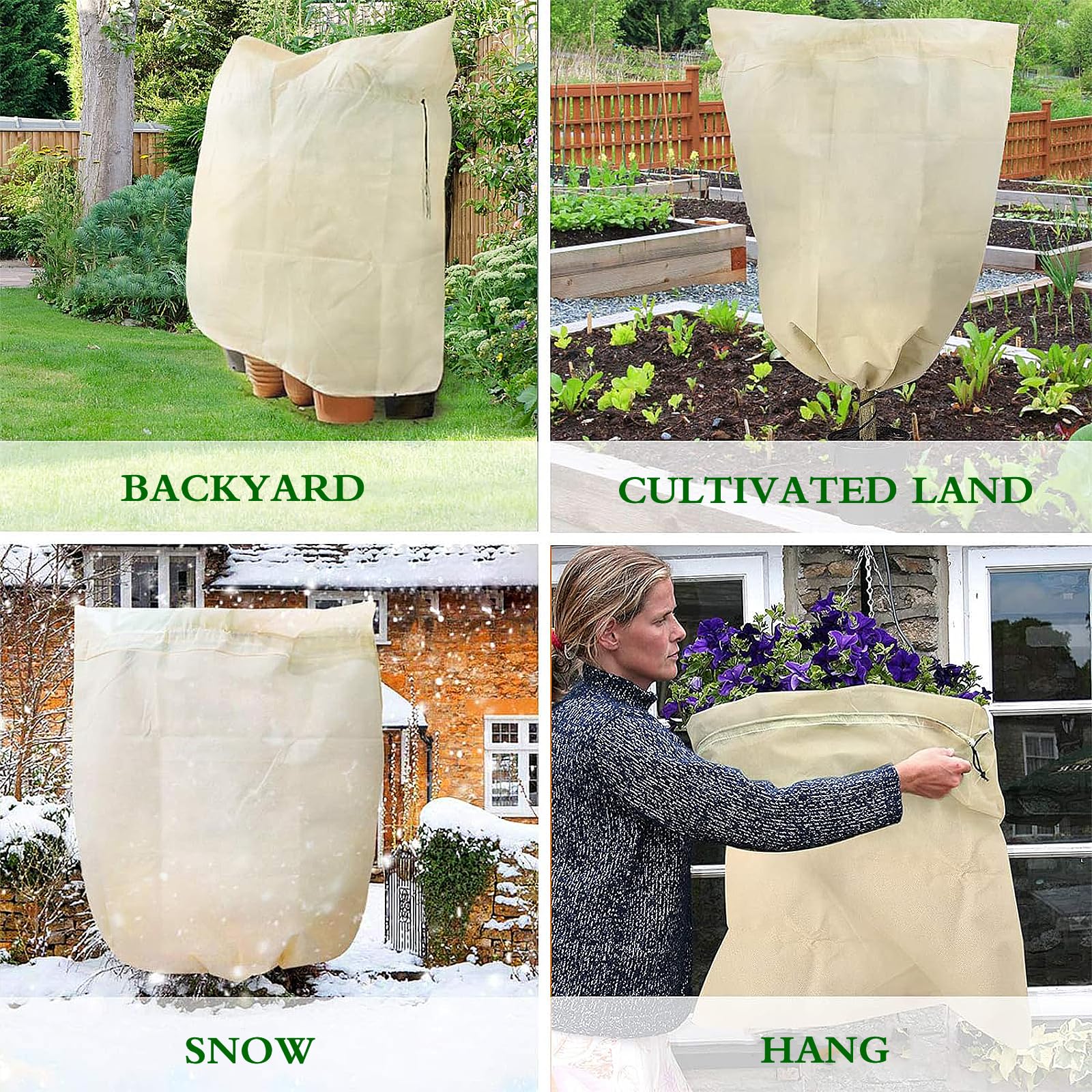 Housse D’hivernage Pour Plantes – Lot De 2, Taille 180x120 Cm, Cordon Serrage Et Fermeture éclair - 7
