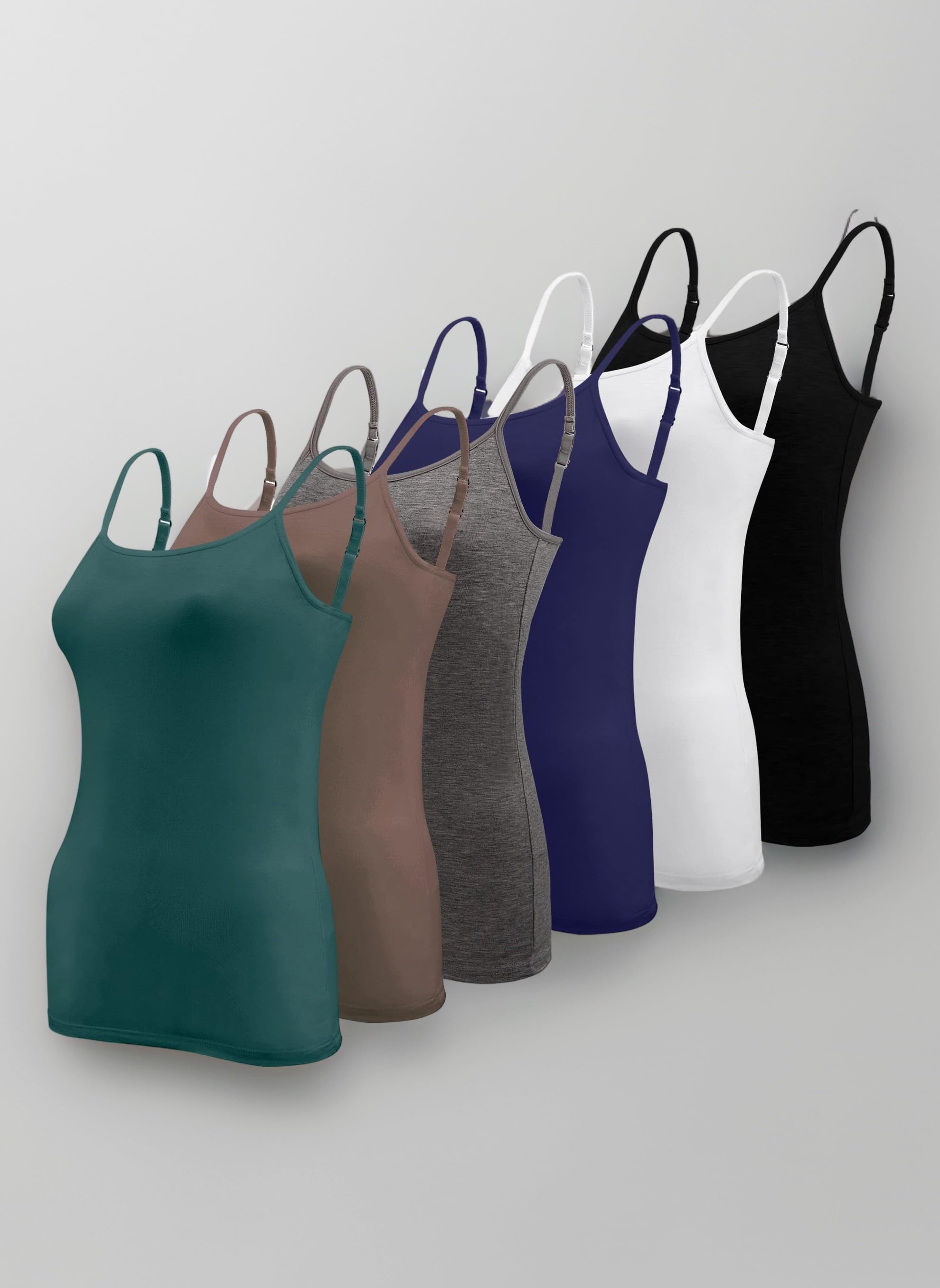 BQTQ 6 Pieces Basic Camisole Adjustable Strap Vest Top for Women and Girl