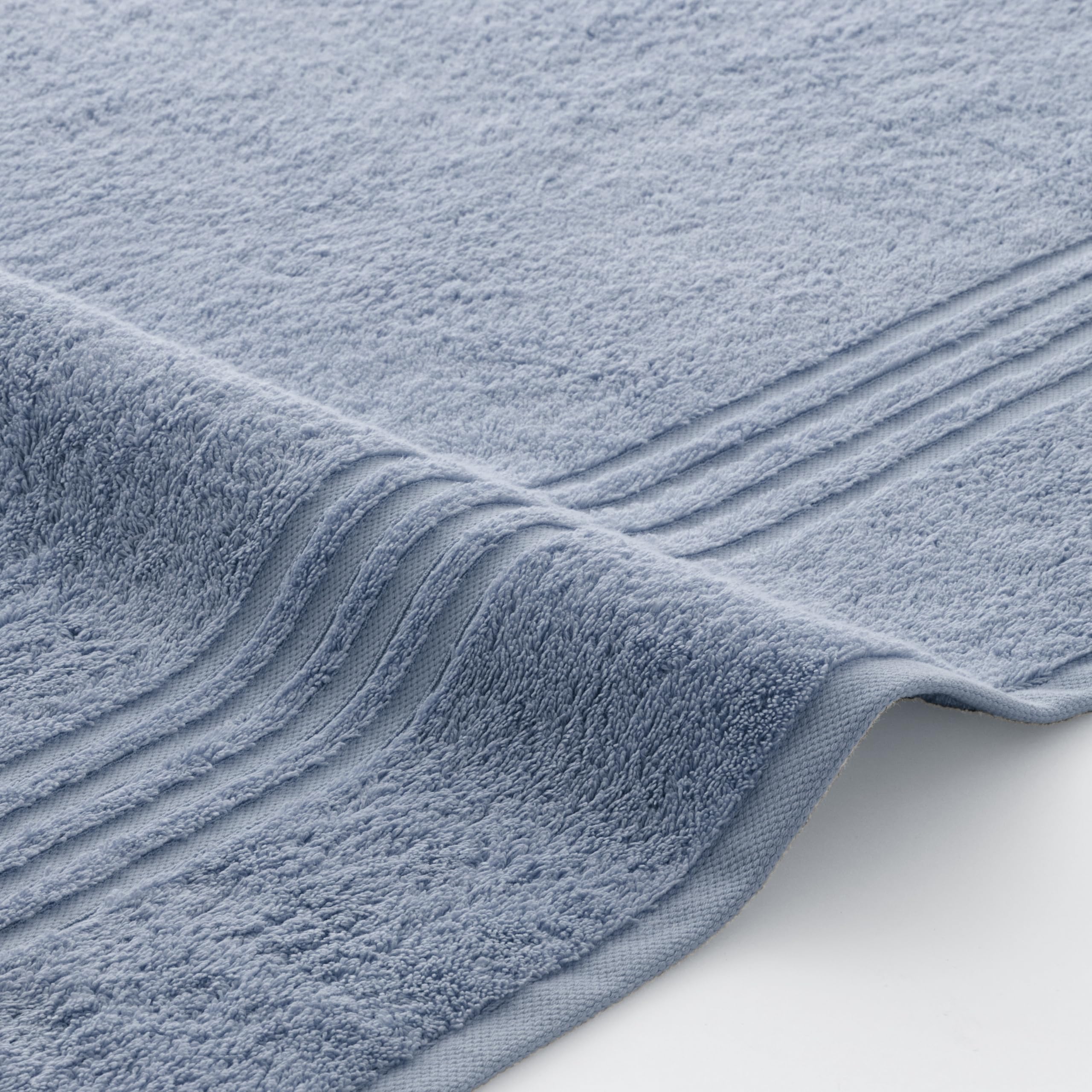 BOHEME | Juego de 2 Toallas Bicolor de Baño Grande Premium 700 g/m² | Celeste y Azul Oscuro | 2 (100x150) | 100% Algodón Suave y Absorbente| Secado Rápido | Lavables a Máquina | Uso Diario