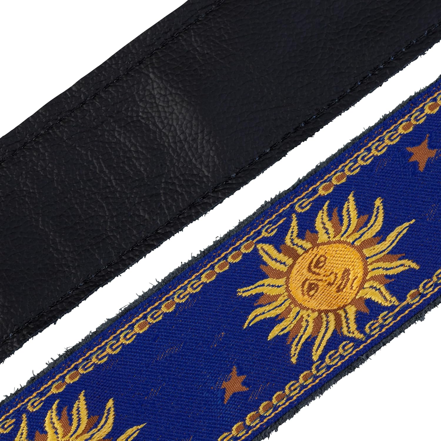 Levy's Leathers 2" Sun Motif Series Jacquard Weave Guitar Strap with Tri-Glide Adjustment, Blue (MPJG-SUN-BLU)