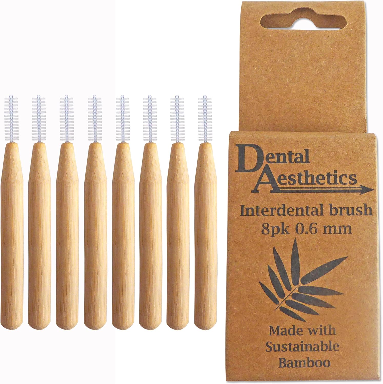 Bamboo Interdental Brushes Size 0.6mm, Bamboo Handle, Eco Friendly, 8 Pack Amazon.co.uk