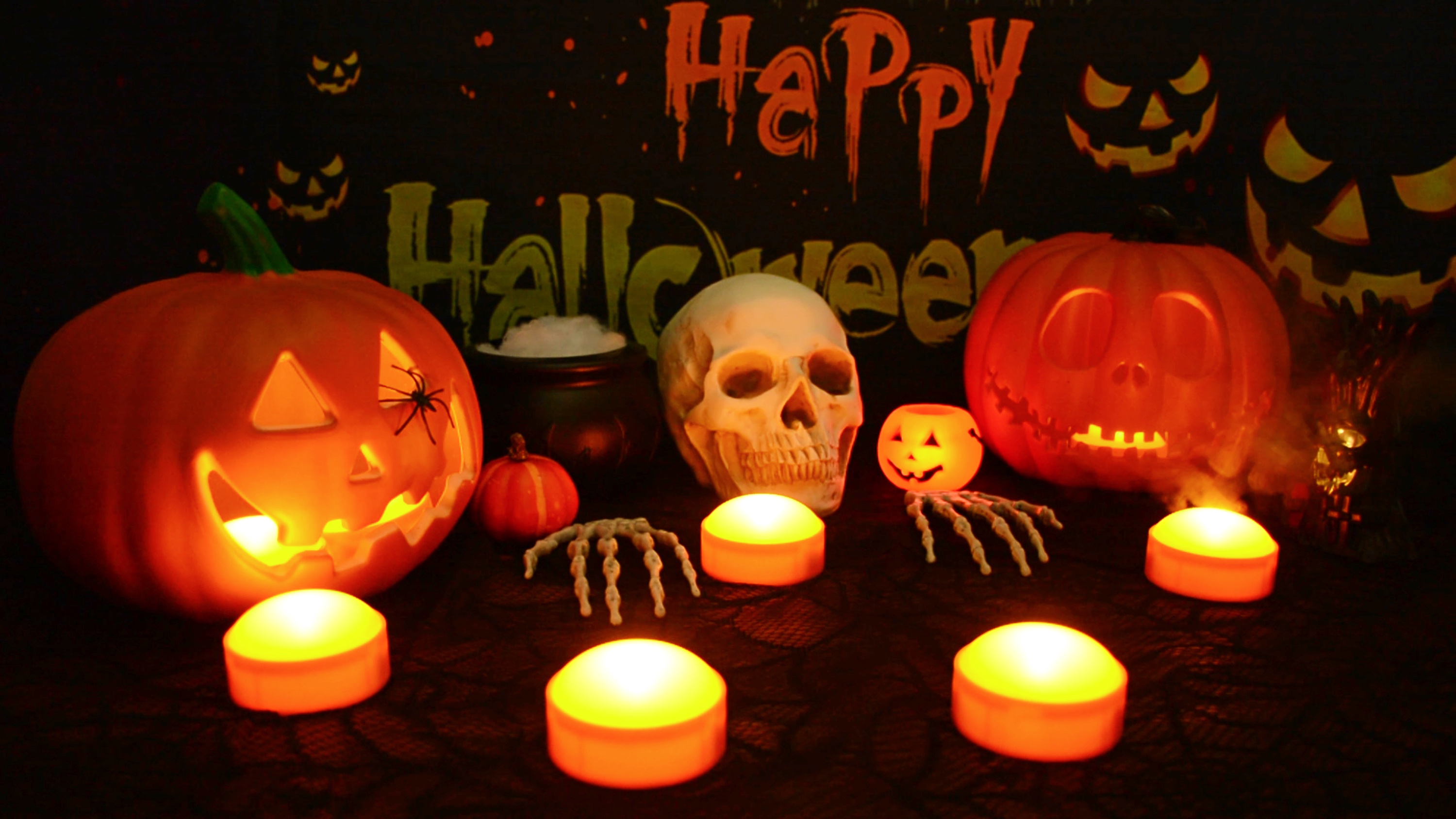 Halloween Pumpkin LEDストロボライト付き Amazon.com: Yakpo 2 Pack Flameless Halloween LED Pumpkin Lights