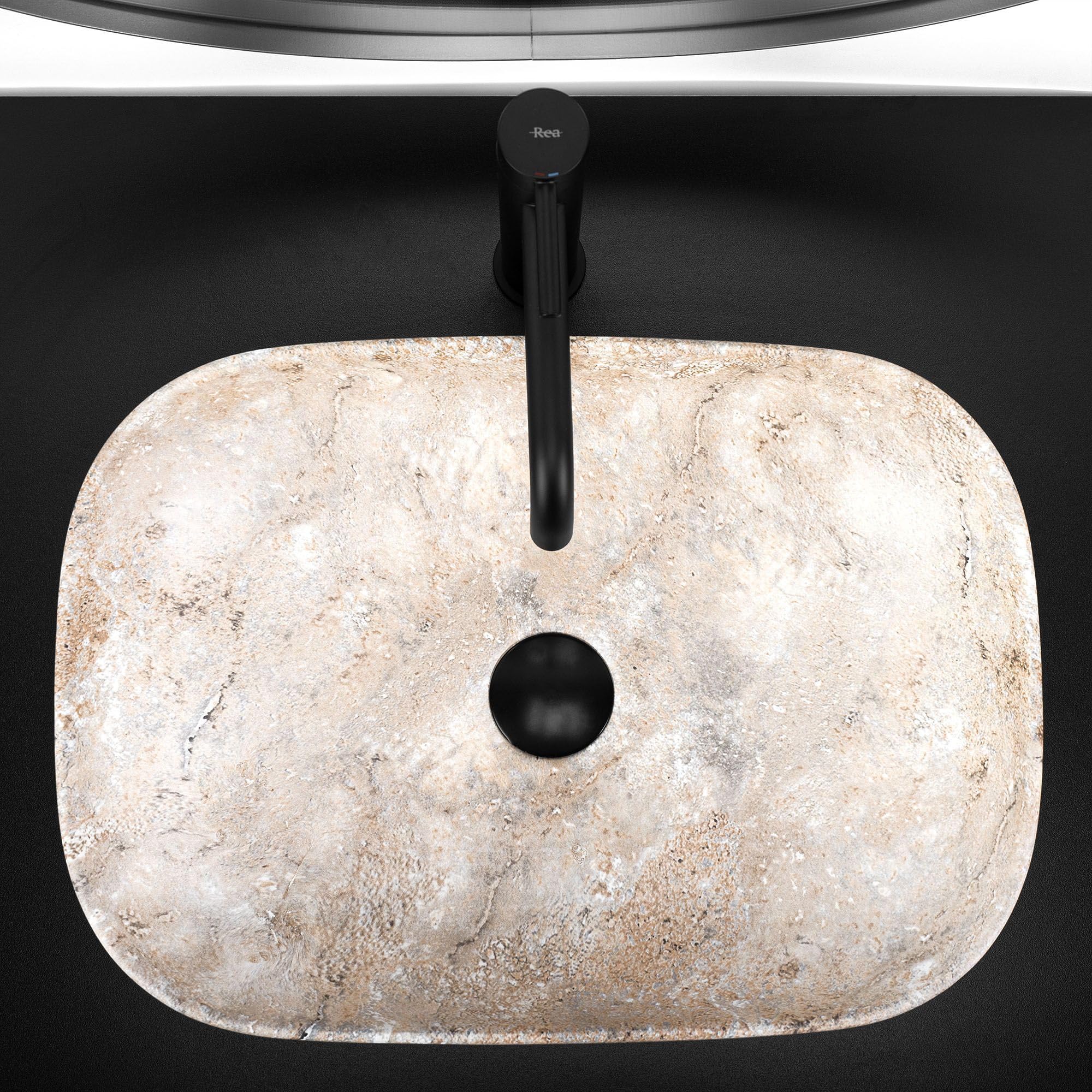 Lavabo Sobre Encimera Rea Belinda Savana Beige