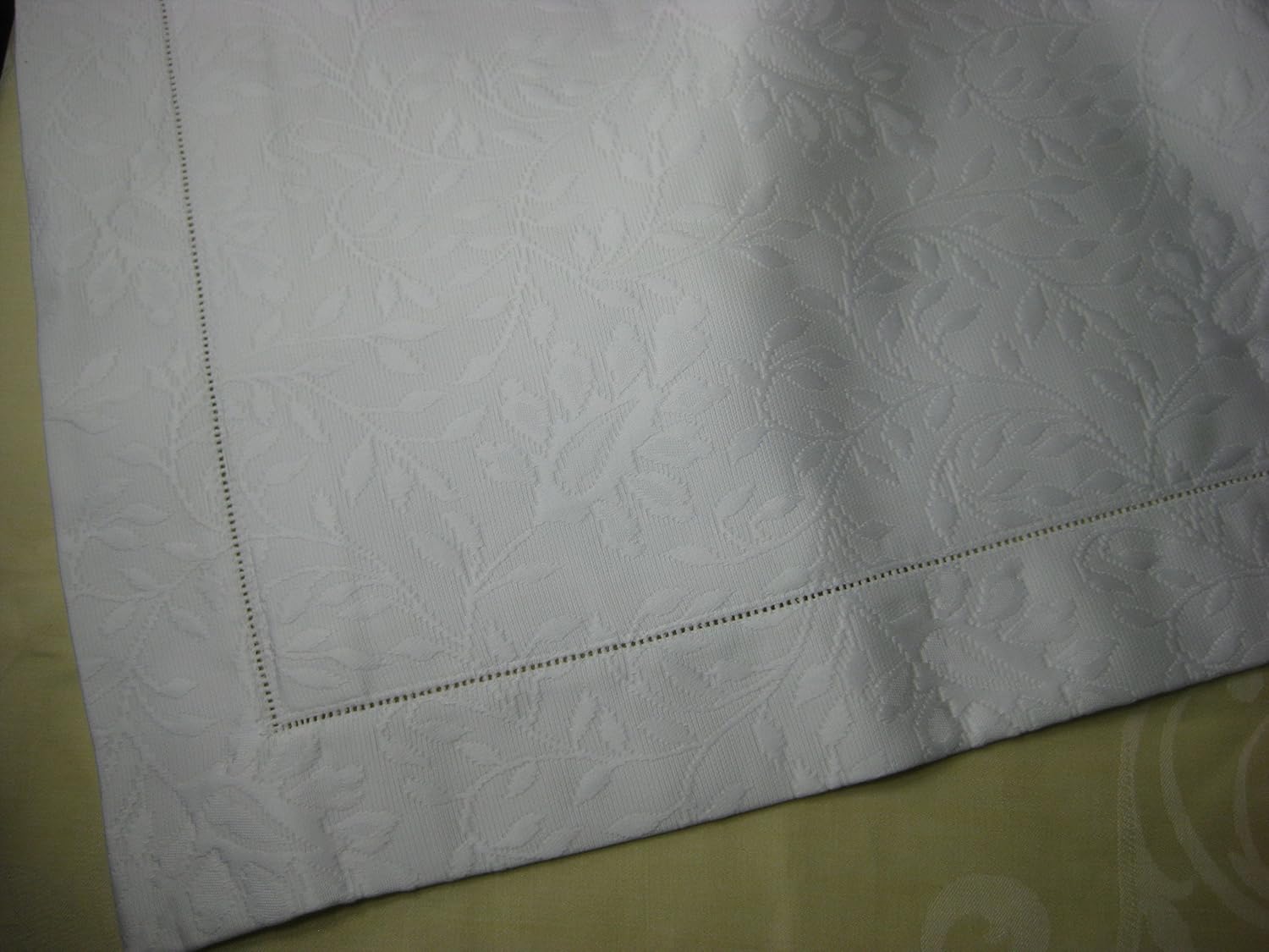 White Matelasse Euro Pillow Sham 26"sq in Egyptian Cotton