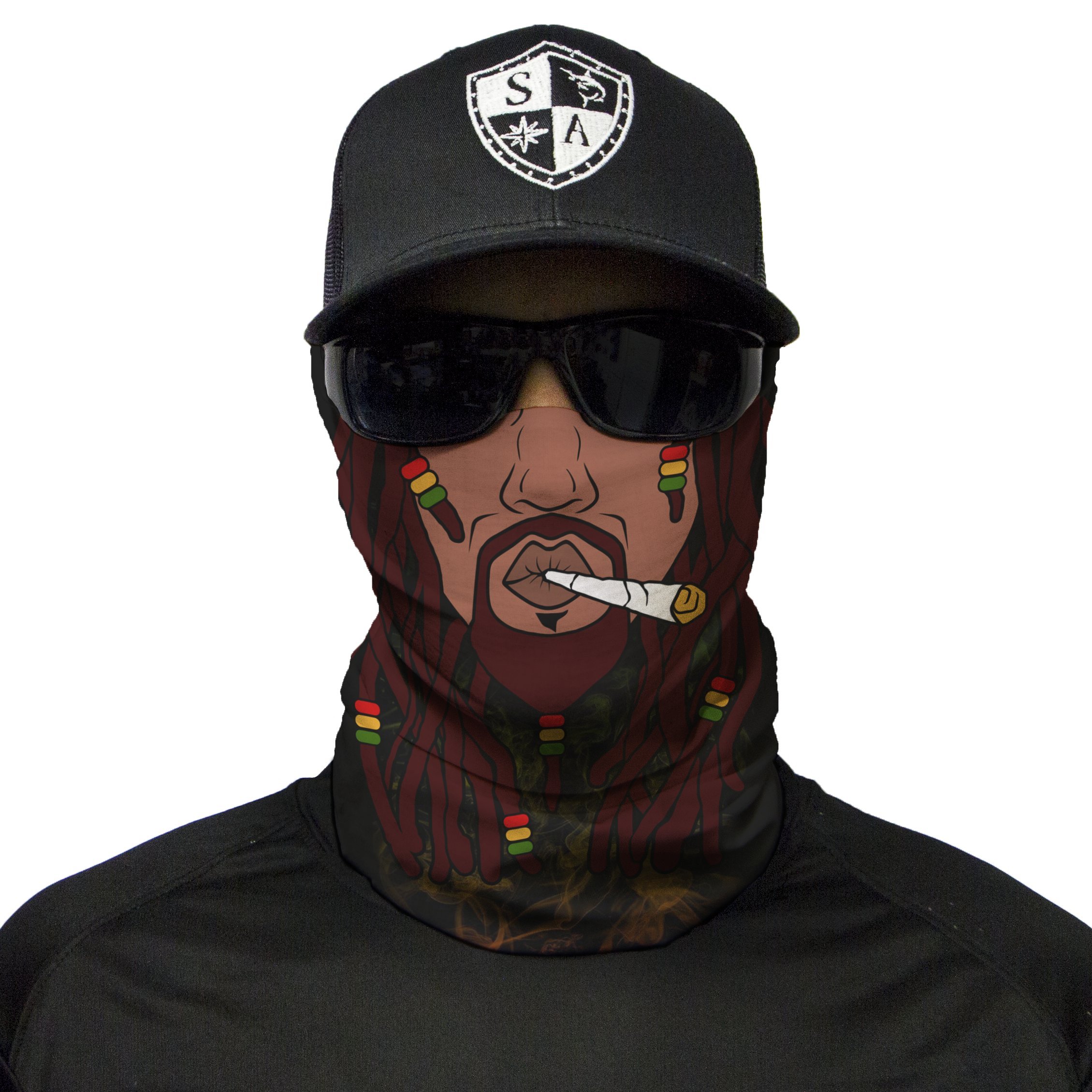 SA Company Face Mask Shield Protective Balaclava Bandana MicroFiber Tube Neck Warmer - Rasta