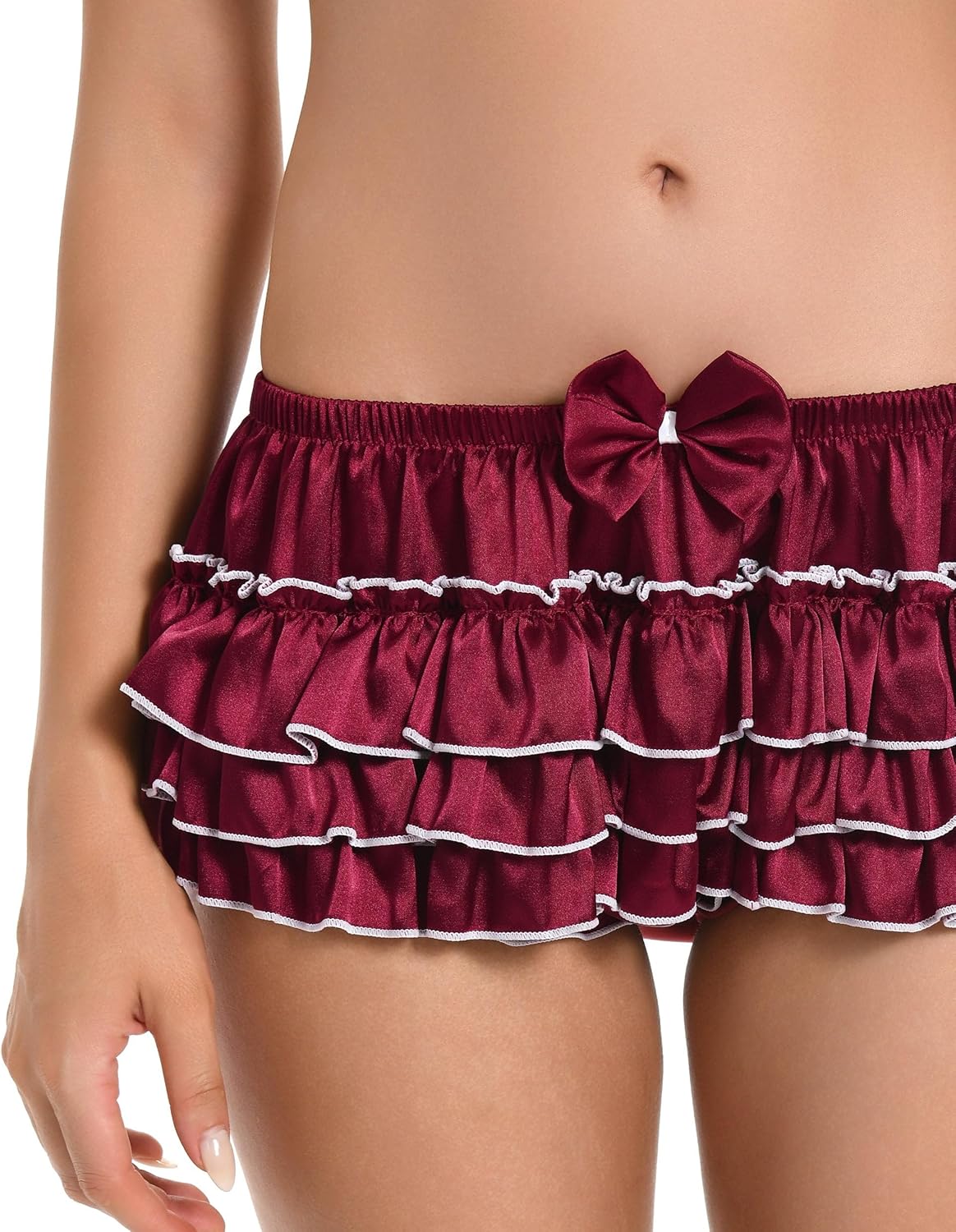 Satini Frilly Sissy Ruffled French Knickers Briefs Lingerie Silky Satin Underwear Panties - Image 5