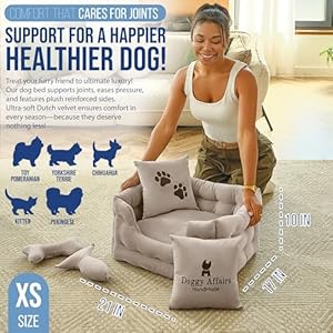   Luxury-Dog-Beds-for-Small-Dogs-and-Cats-Extra-Small-Dog-Bed-with-Removable-Washable-Cover-Fancy-Pet-Bed-Premium-Dog-Couch-Bed-Non-Slip-Pet-Sofa-XS-Puppy-Bed