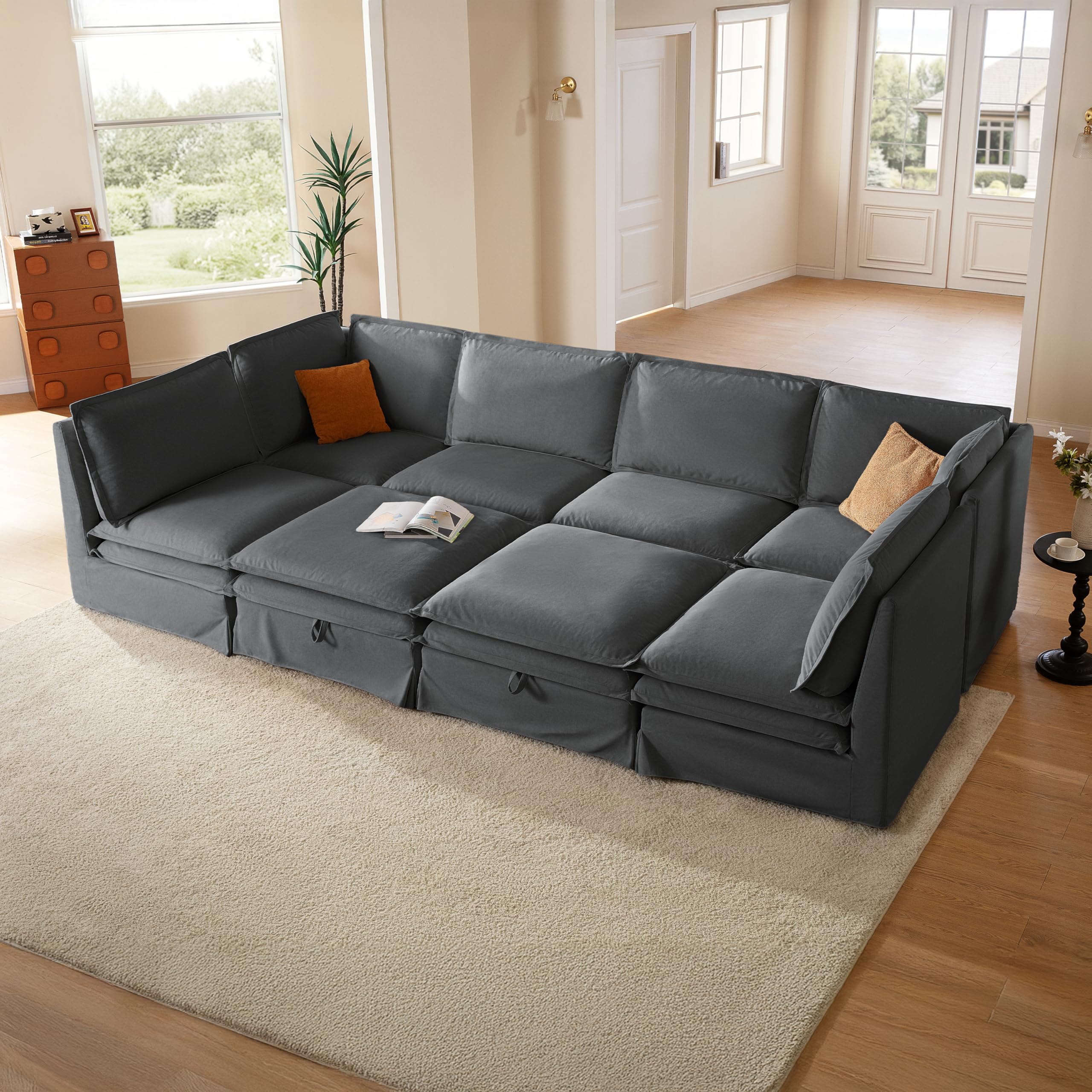 CHIC HOUSE 146.4 Washable Oversized Modular Sectional