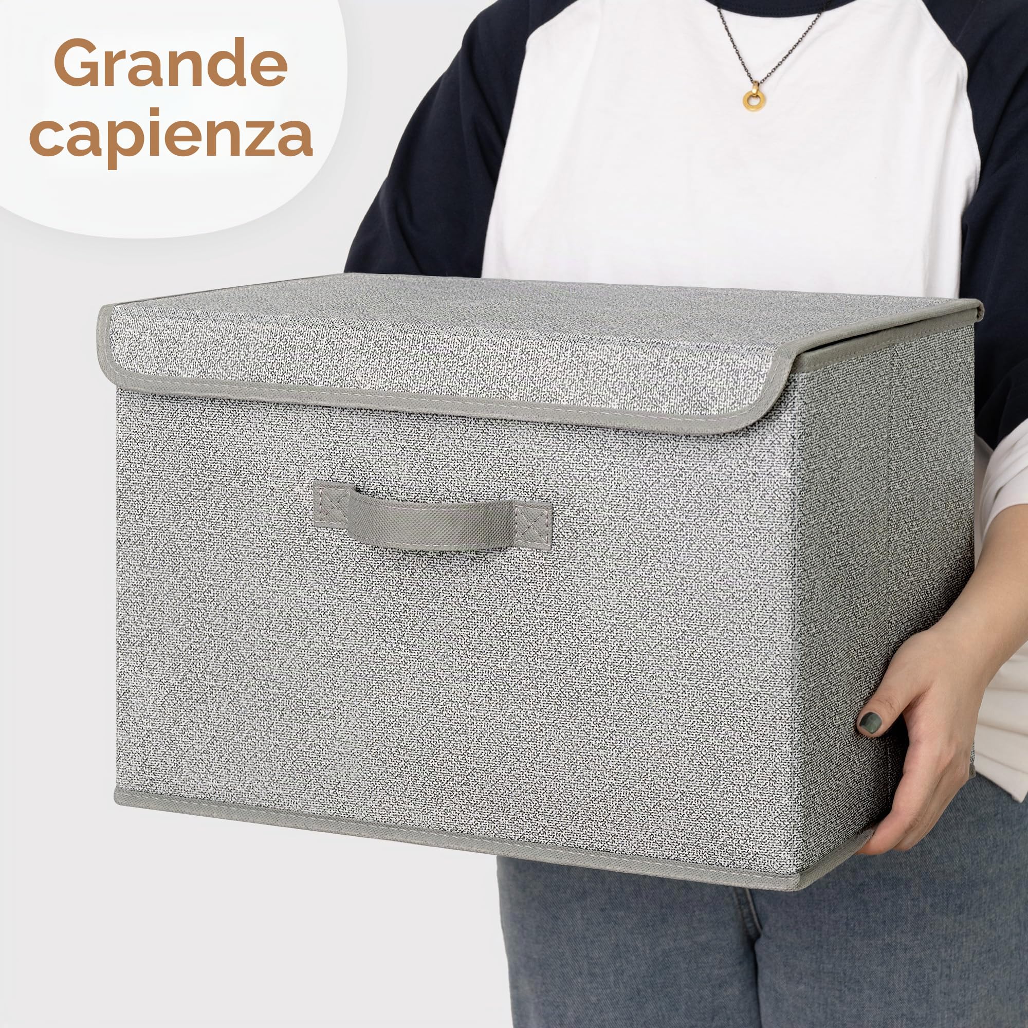 GRANNY SAYS Set di Portaoggetti da Appendere con 4 Tasche e Scatole Portaoggetti con Coperchio