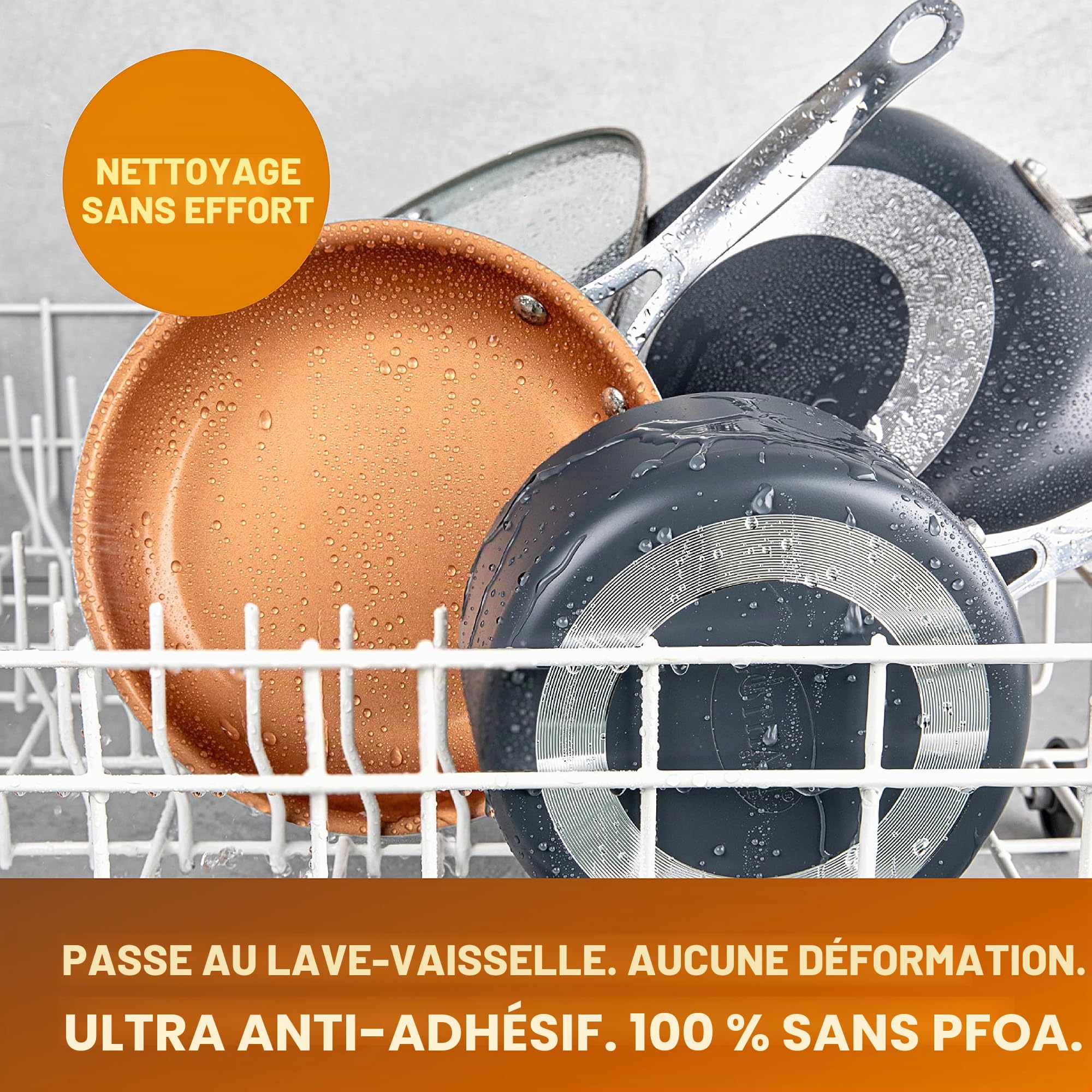 Gotham Steel Kitchen Essentials 5 Piece Kitchen Utensil Set with Copper Surface Ultra Non-Stick Dishwasher Safe