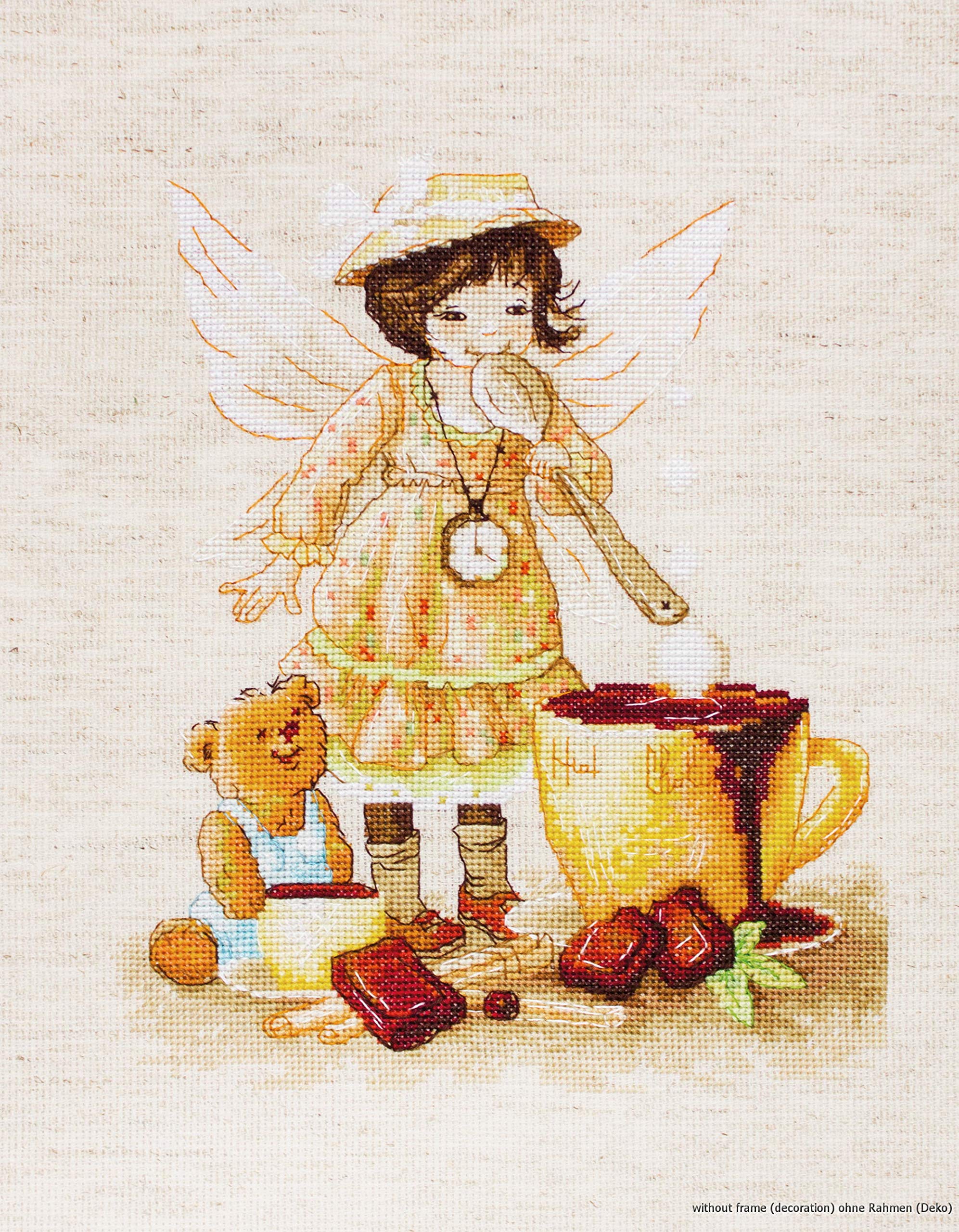 Luca-S B1131 Chocolate Fairy Cross Stitch Kit - Cotton, Multicoloured, 18.5 x 22.5 cm