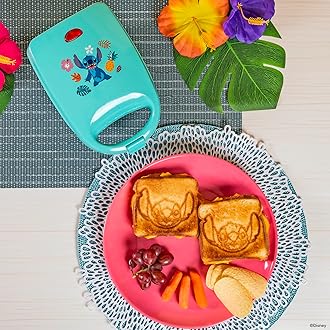 Uncanny Brands Disney Lilo and Stitch Single Sandwich Maker - Small Kitchen Appliance