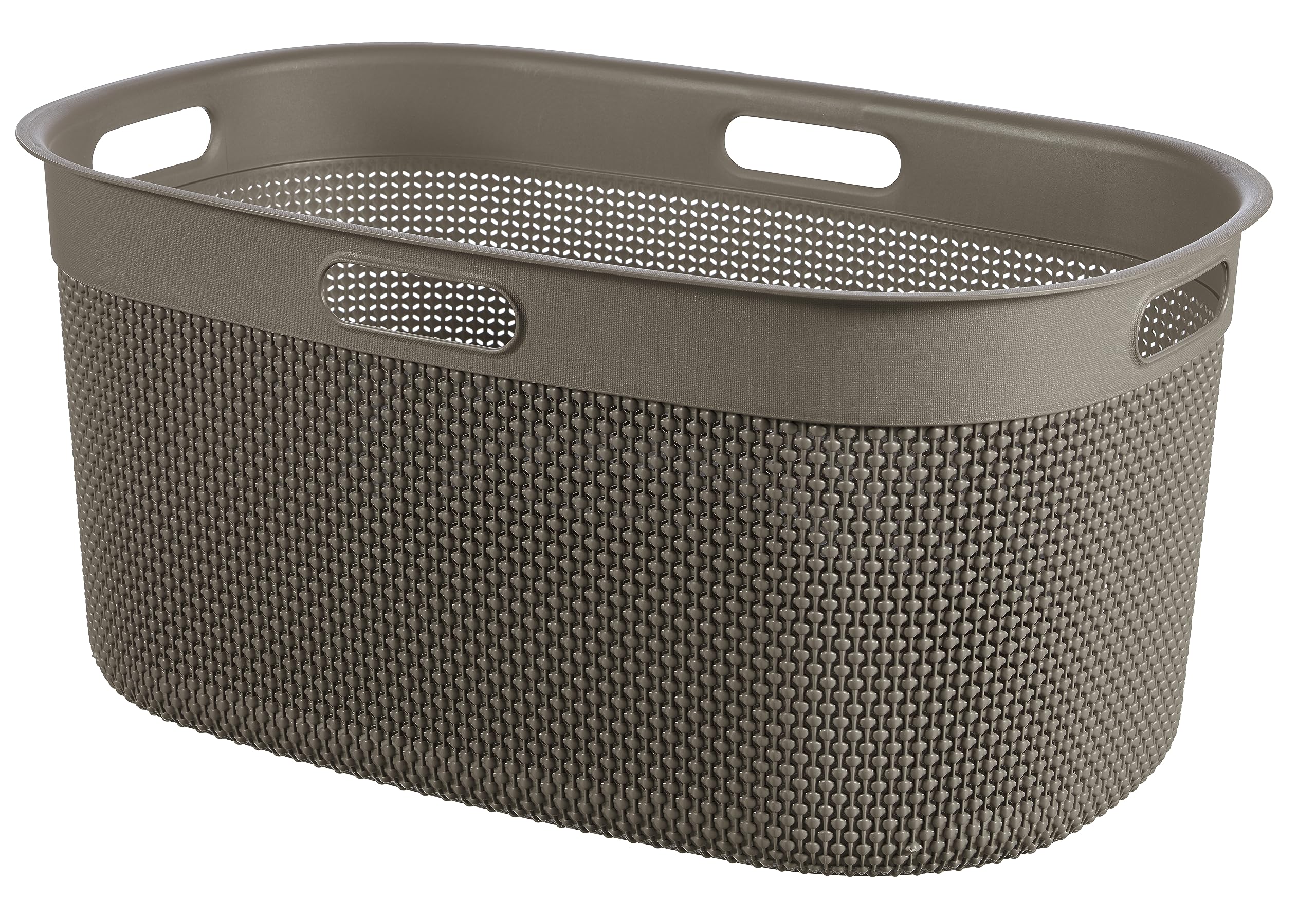 Keter Curver Filo - Cesta para la colada de baño, capuchino, capacidad de 45 litros, 100% reciclado, 45 x 35 x 61 cm