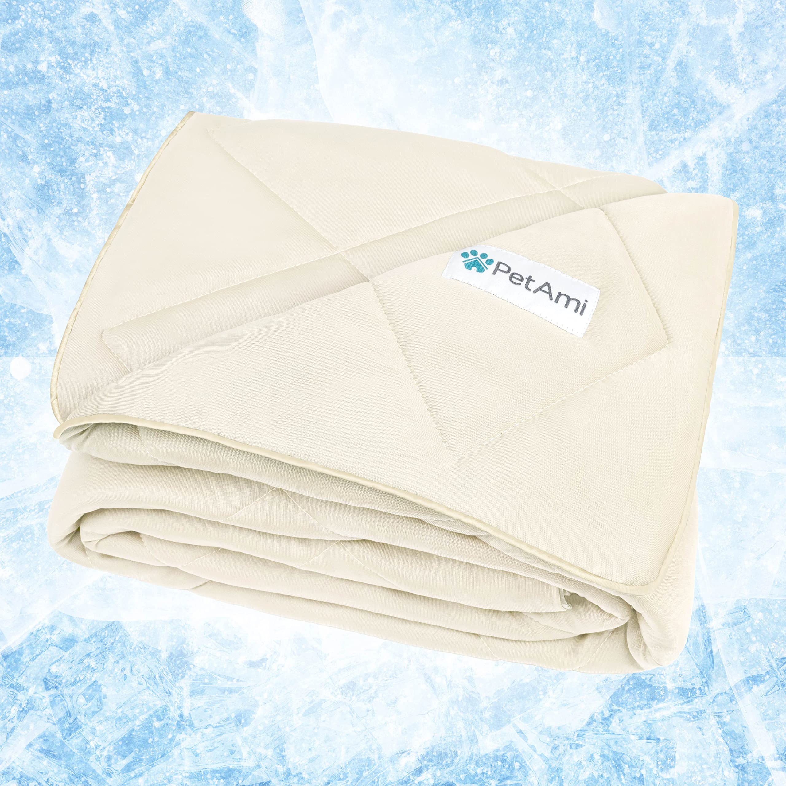 PetAmi Premium Cooling Dog Blanket | Lightweight Fluffy Pet Throw Blanket Bed Cover for Dogs, Cat, Puppies | Pet Blanket Furniture Protector Couch Sofa | Reversible Fuzzy Cozy | 40x60, Beige Latte