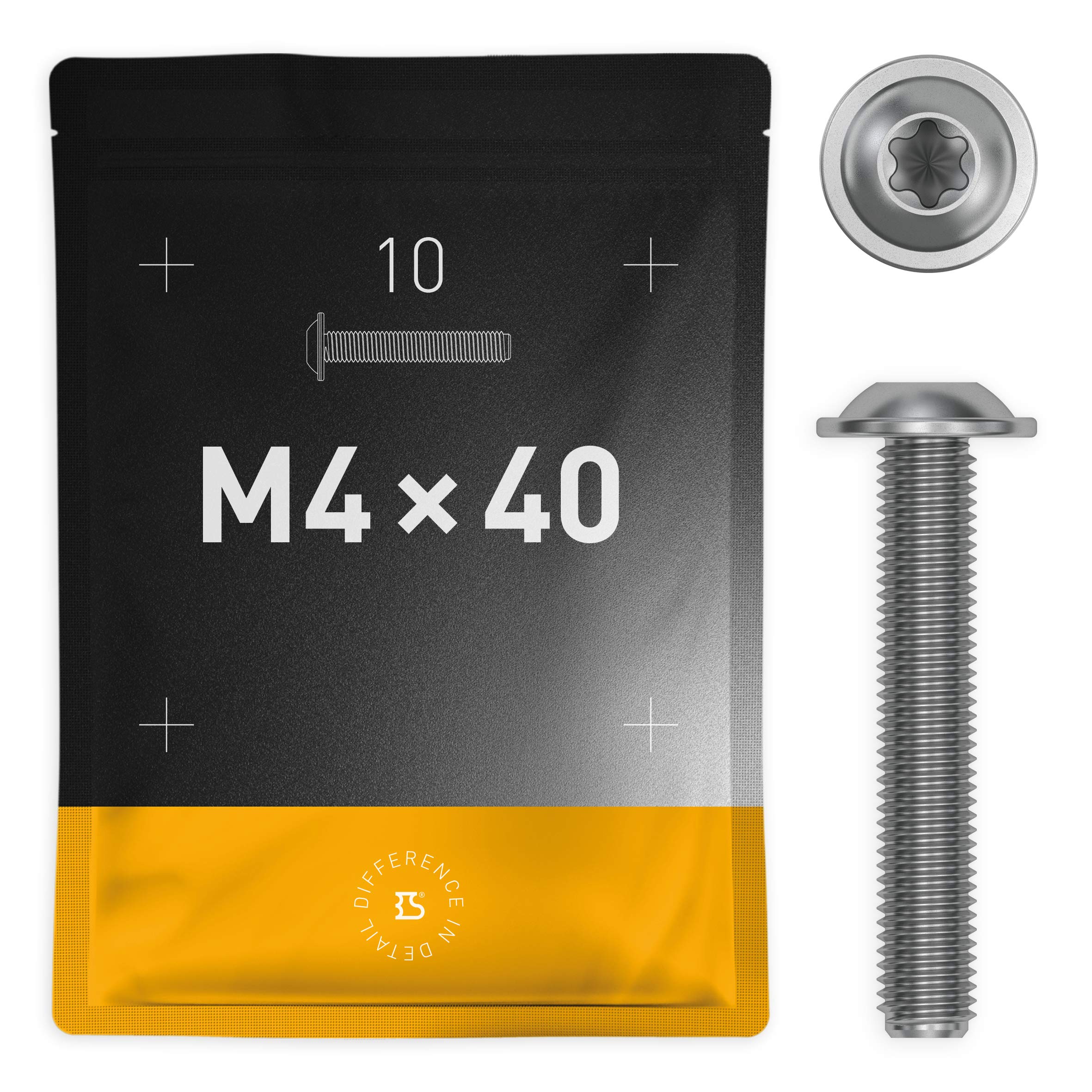 50 Viti A Testa Bombata M4x20mm Acciaio Inox A2 - Con Esagono Incassato E Flangia - Foto 9