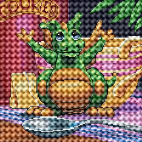 Miniatura 2 de DIAMOND ART CLUB Kit de pintura de diamantes abrazable, divertidas manualidades para adultos, lienzo de arte redondo de diamante, 13 x 13 pulgadas