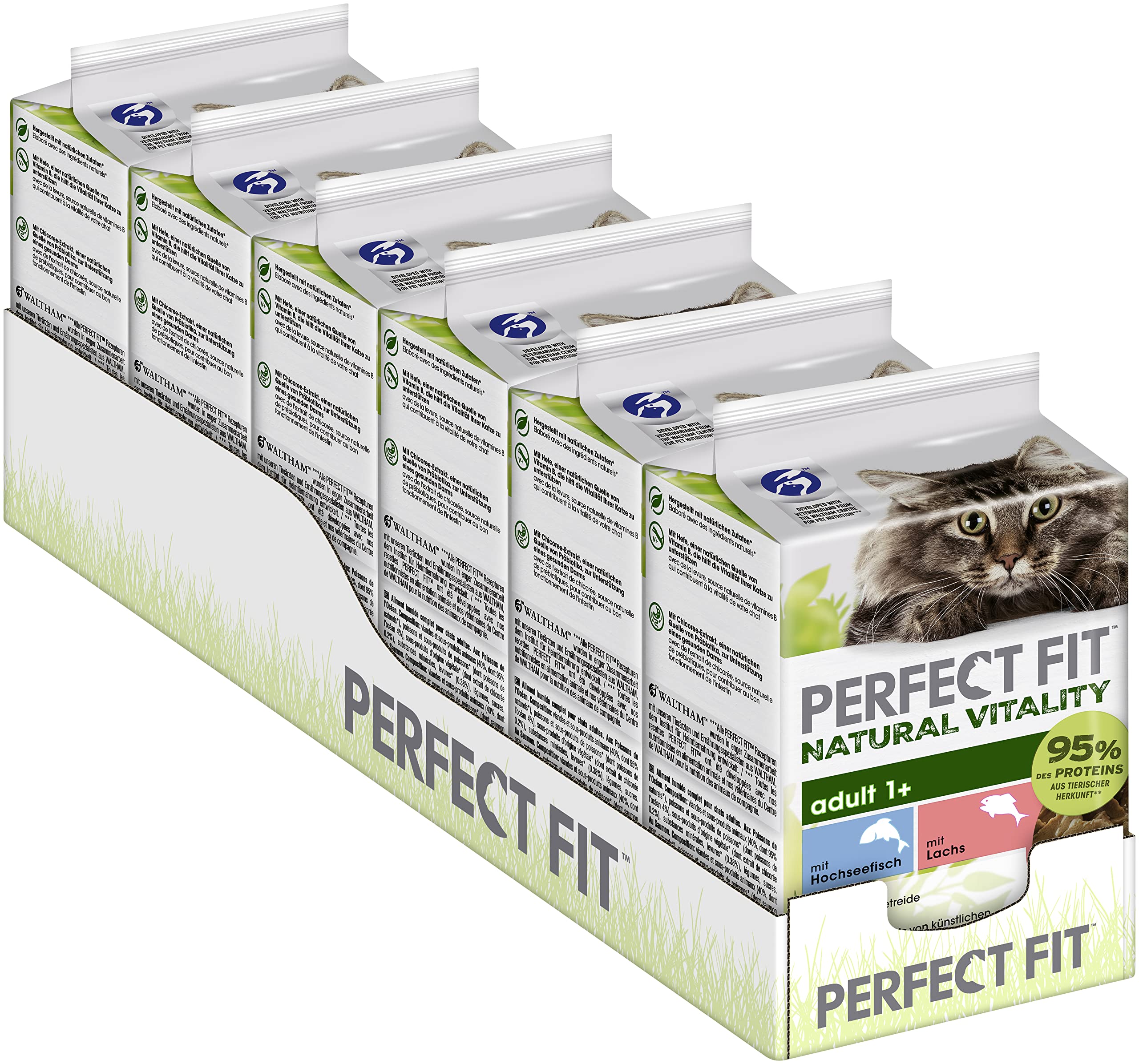 Natural Vitality Lot de 6 sachets pour Chat Poissons de Haute mer et Saumon 6 x 50 g
