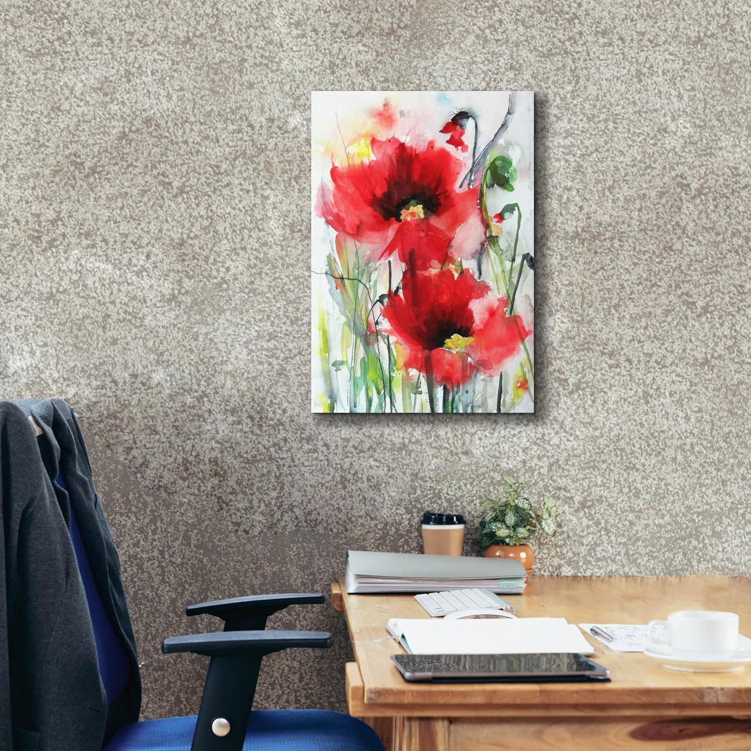 Epic Graffiti 'Red Poppies' by Jessica Mingo, Canvas Wall Art, 18"x26"