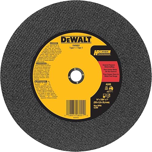 DEWALT 14" Chop Saw Blade, Metal Cut-Off Wheel (DW8001)