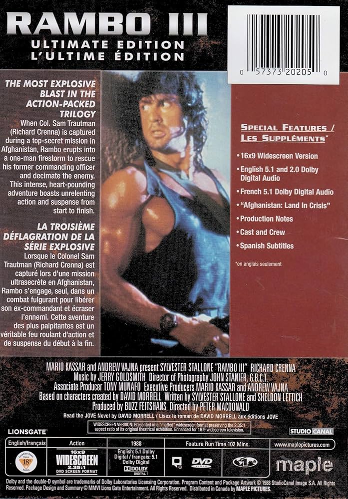 RAMBO III ランボー3 [MD] RAMBO III ランボー3 [MD] Rambo III (Blu-ray) - Walmart.com