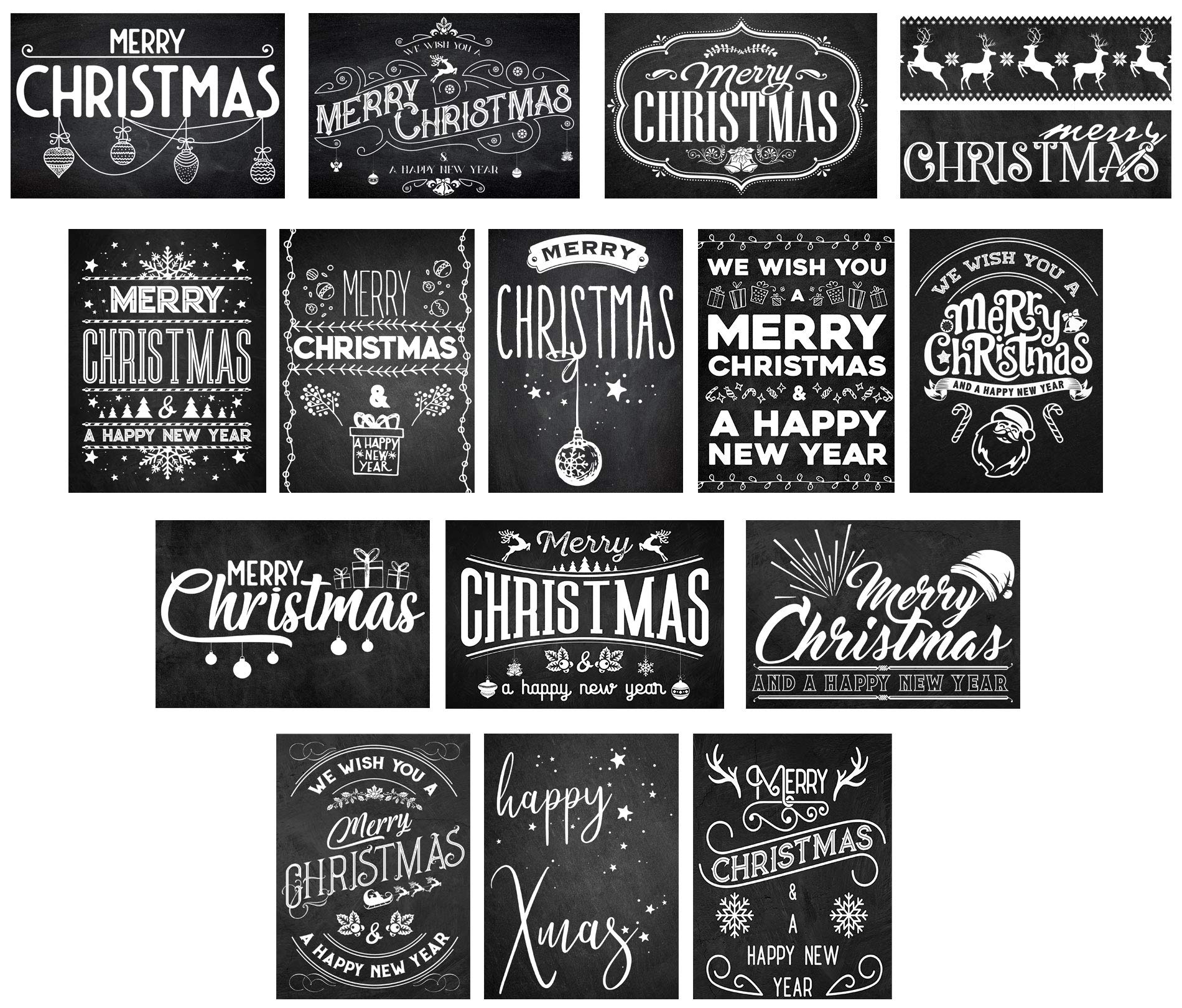 15 Quality Christmas Cards with Envelope - A Set by Davom