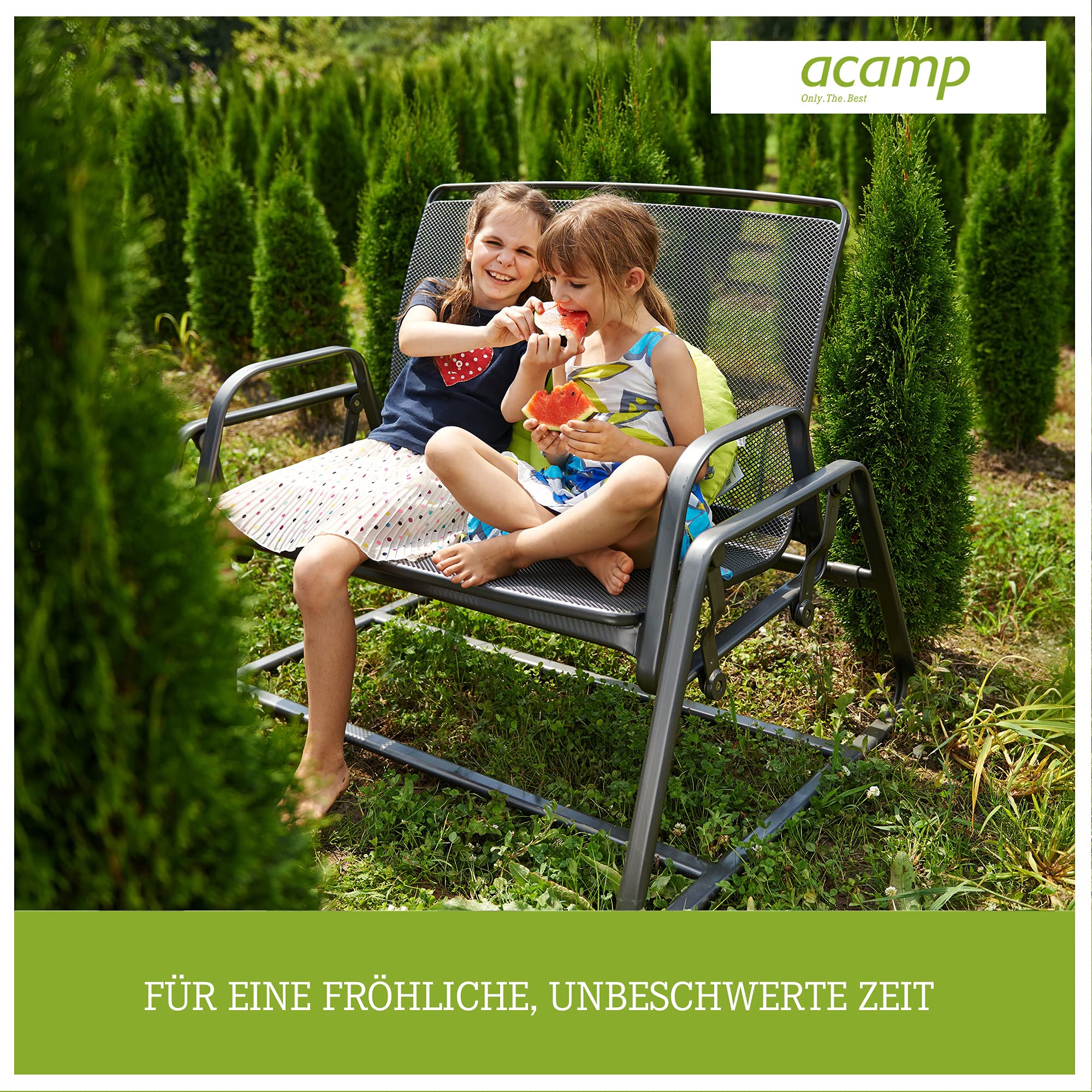 Acamp Hollywoodschaukel Abdeckung 215x155x150 cm|transparent und witterungsfest|optimaler Schutz für Gartenschaukel mit Dach |robustes PE-Bändchengewebe aus Recycling-Material|reißfest und langlebig