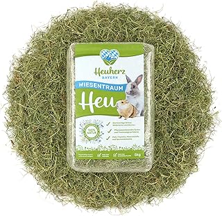Heuherz Bayern Wiesenheu (Bio) 5kg – Premium Heu für Kaninchen, Meerschweinchen & Nager – Schonend getrocknet, reich an Vitaminen & Nährstoffen, ohne Zusatzstoffe, aus nachhaltigem Anbau (1) product image
